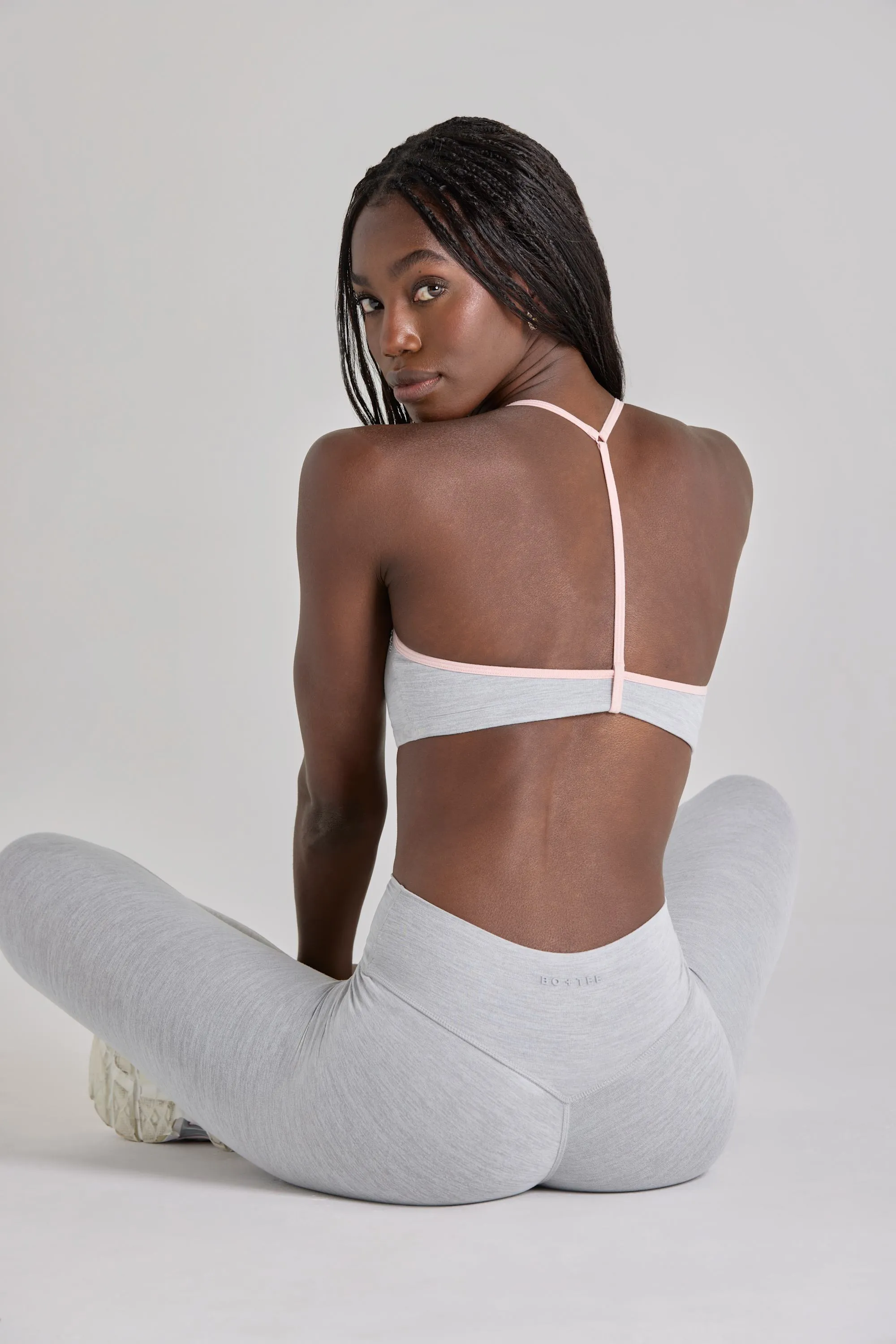 Soft Active Sports Bra in Grey Marl sold by Oh Polly