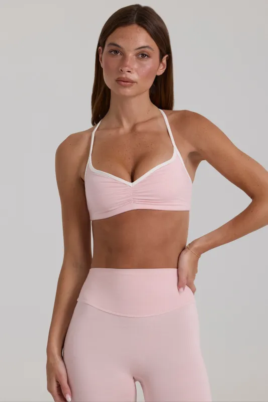 Soft Active Sports Bra in Blush Marl made by Bo + Tee