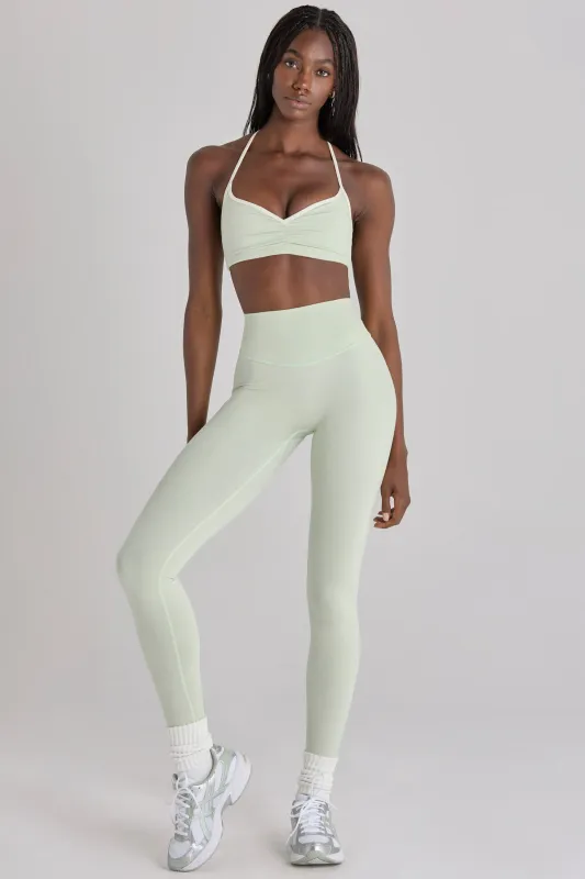Soft Active Leggings in Sage Marl made by Bo + Tee