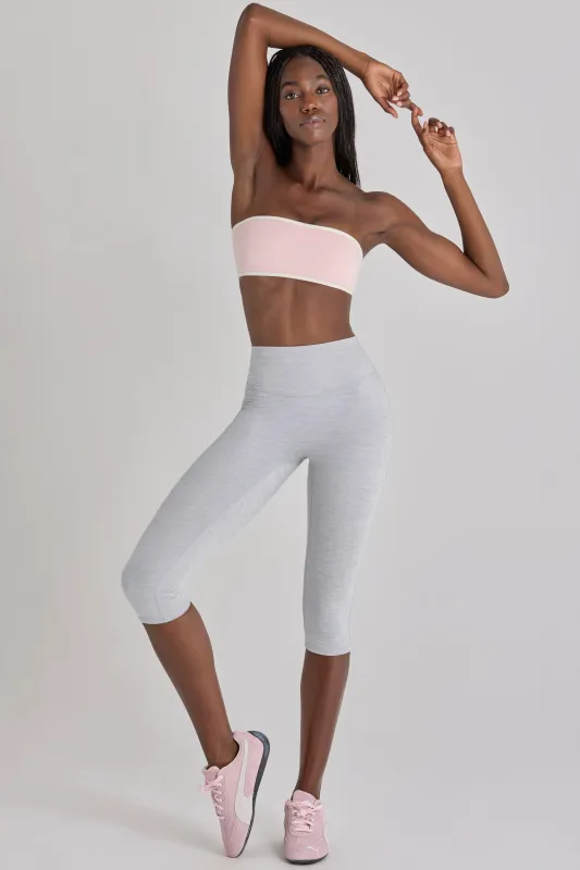 Soft Active Capri Leggings in Grey Marl made by Bo + Tee