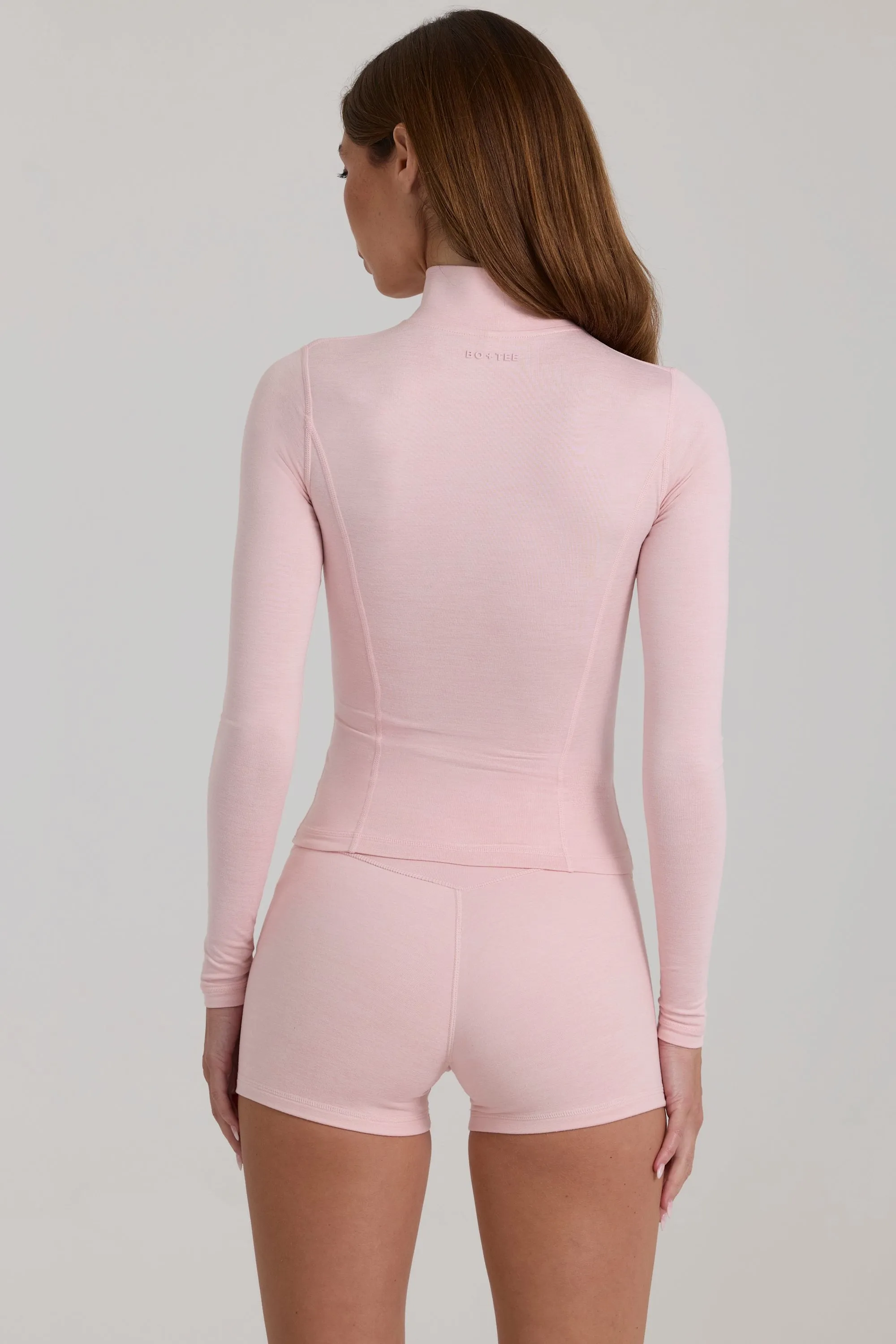 Soft Active Zip-Up Jacket in Blush Marl sold by Oh Polly product image thumbnail 3