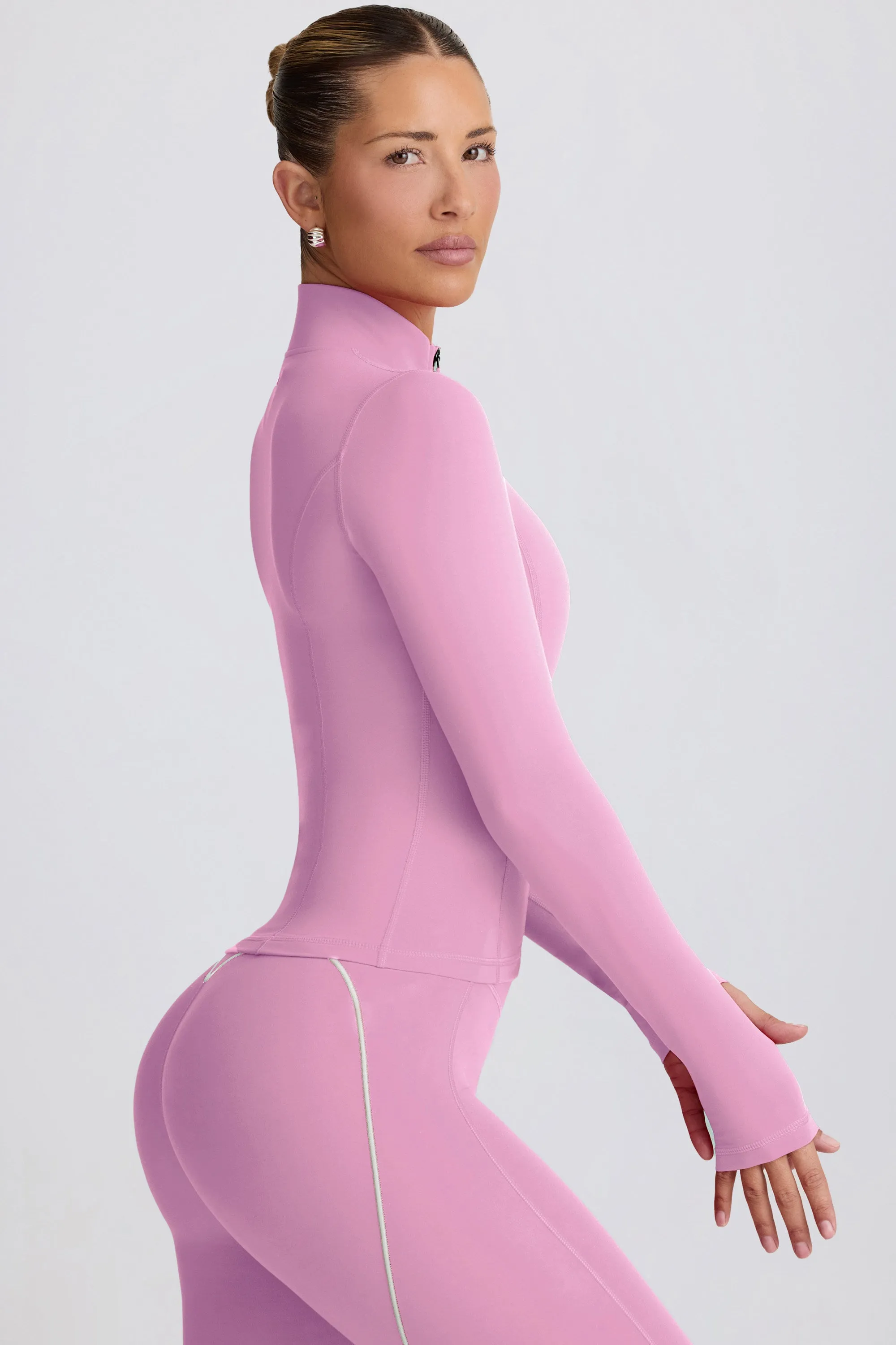 Soft Active Zip-Up Jacket in Dusty Pink sold by Oh Polly product image thumbnail 3