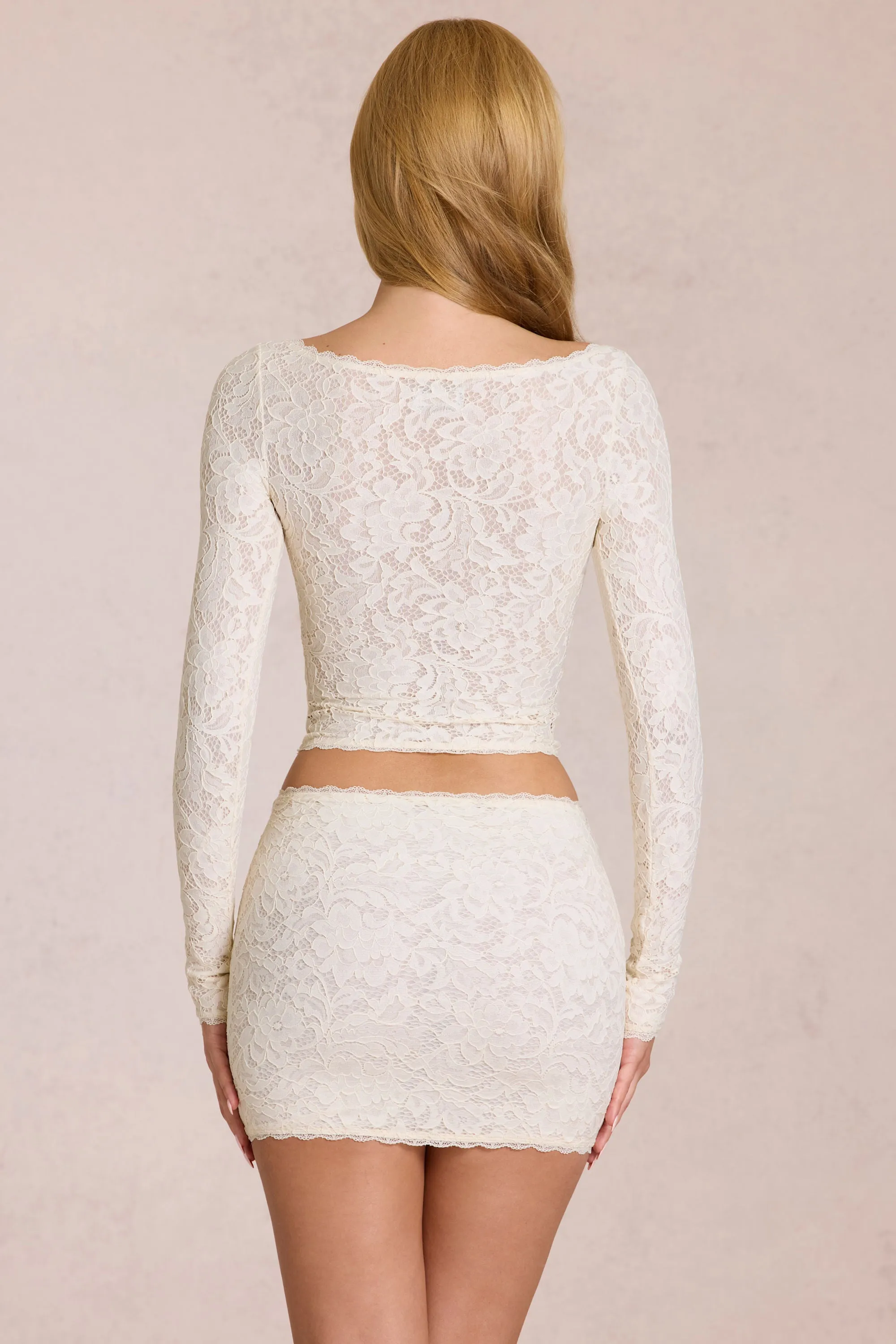 Lace Mini Skirt in Ivory sold by Oh Polly product image thumbnail 5