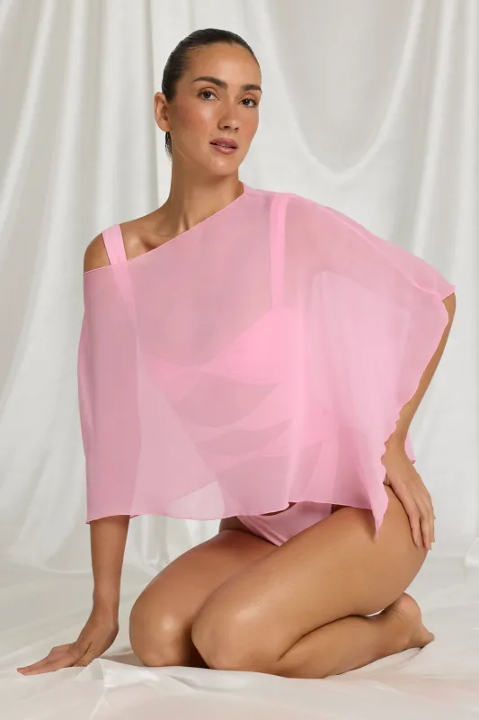 Sheer Poncho in Candyfloss Pink made by Oh Polly