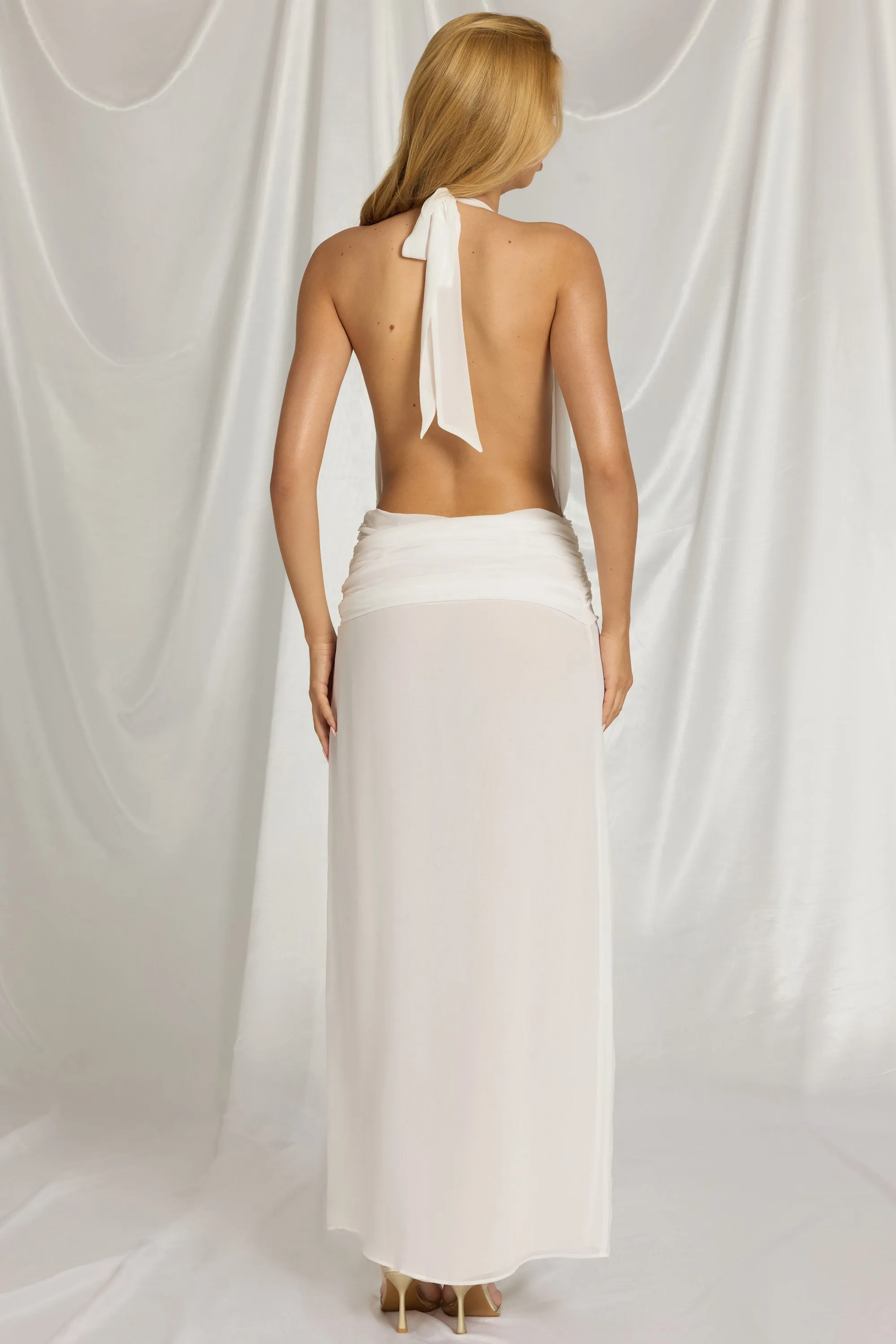 Halterneck Maxi Dress in White sold by Oh Polly product image thumbnail 5