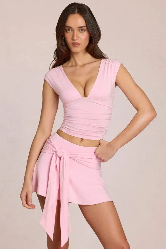 Modal Plunge Top in Blossom Pink made by Oh Polly