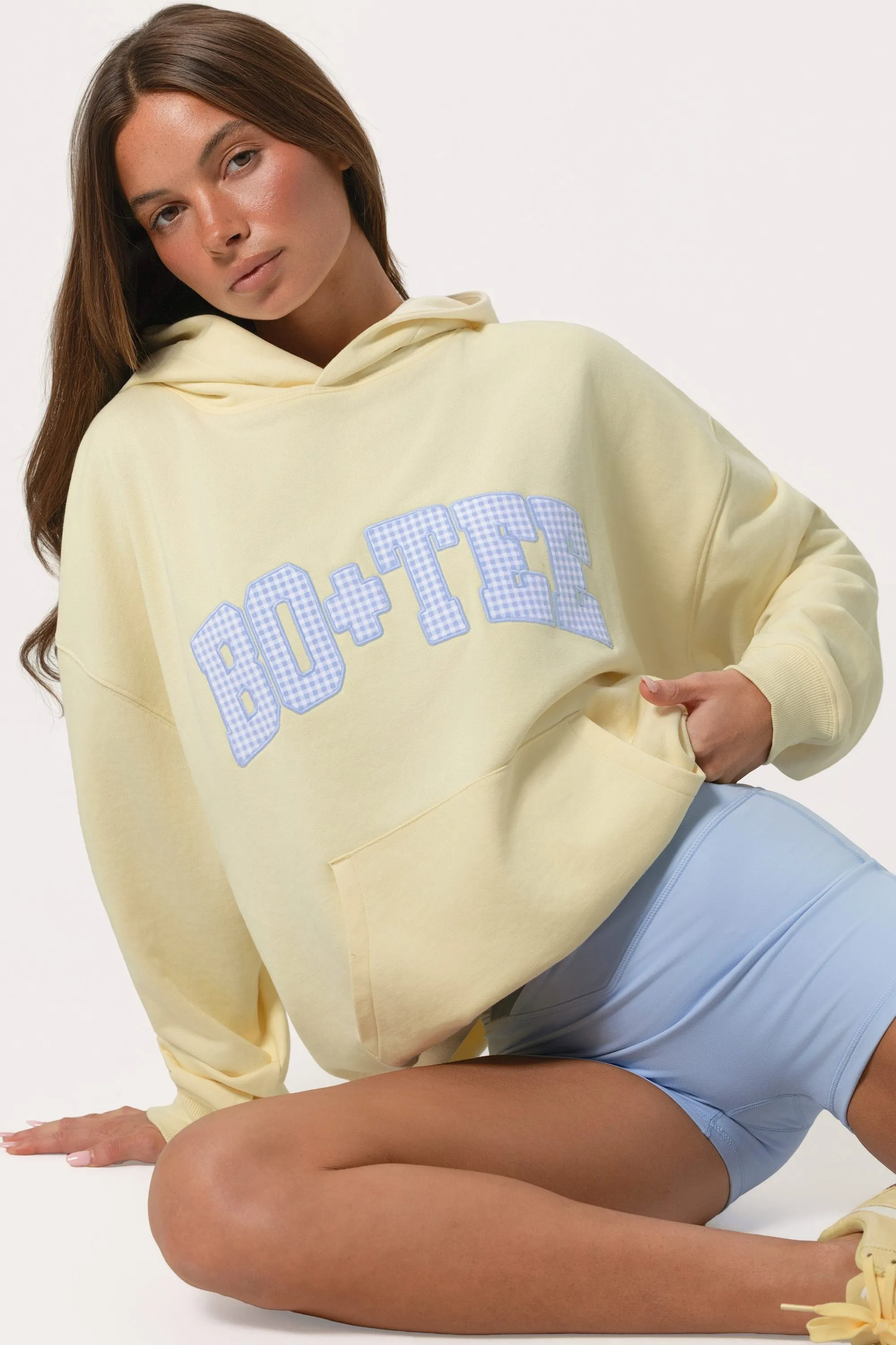 Oversized Applique Hoodie in Lemon sold by Oh Polly product image thumbnail 4