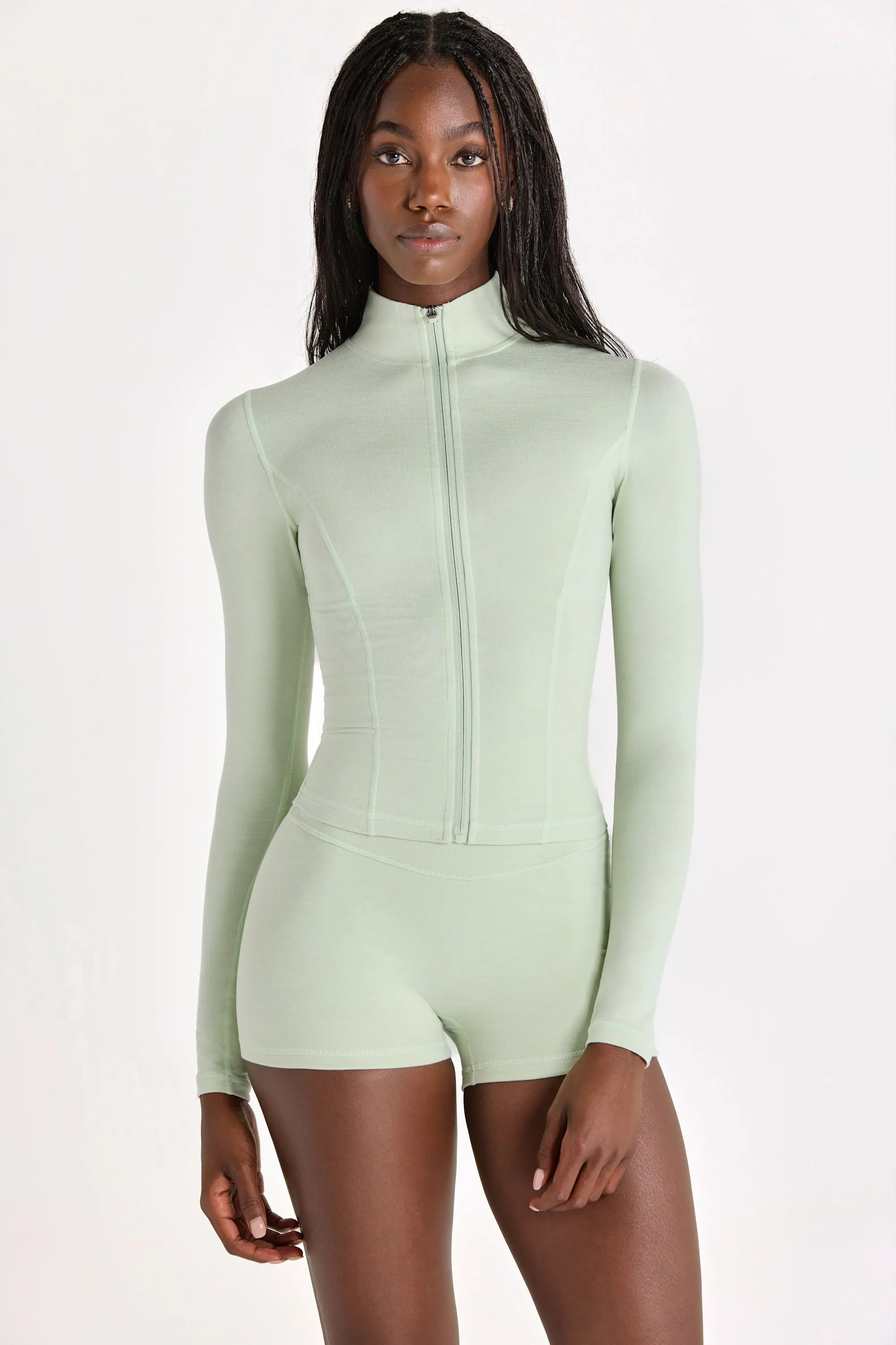 Soft Active Zip-Up Jacket in Pistachio sold by Oh Polly product image thumbnail 5