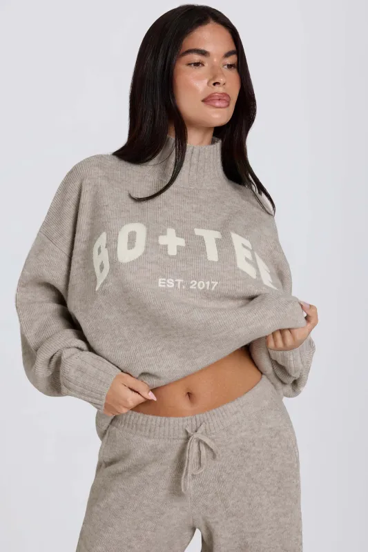 Soft Knit Oversized Jumper in Oatmeal made by Bo + Tee