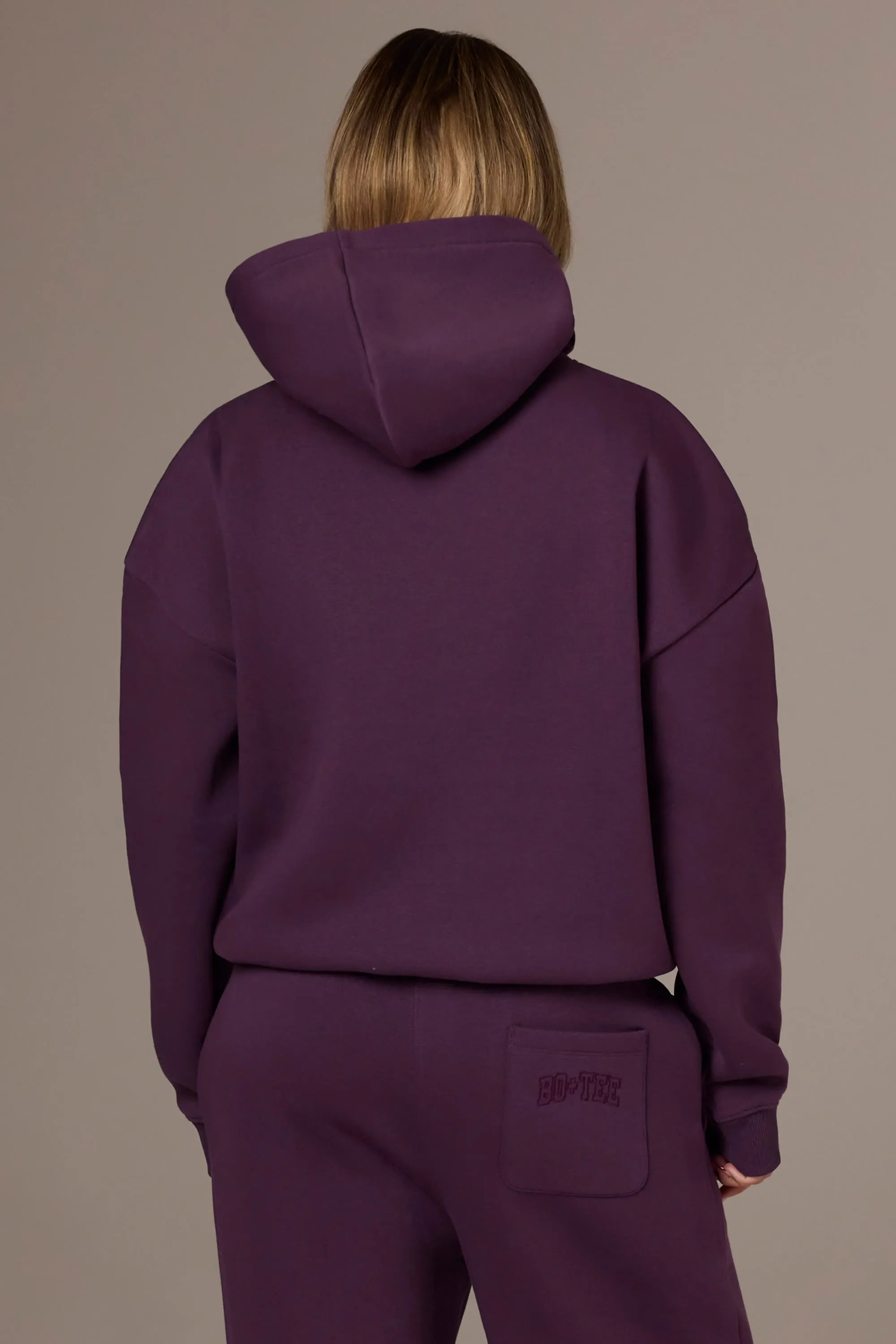 Embroidered Oversized Hoodie in Plum sold by Oh Polly product image thumbnail 2