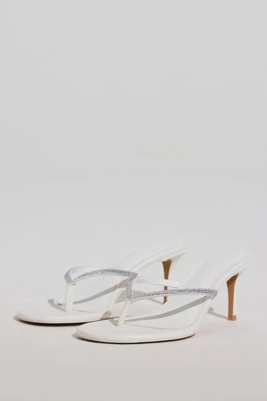 Heeled Sandal  in White made by Oh Polly