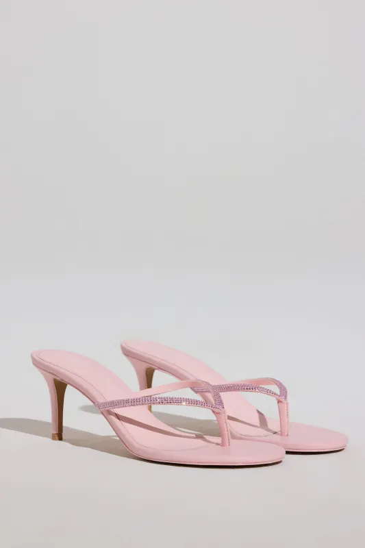 Heeled Sandal in Blush Pink made by Oh Polly