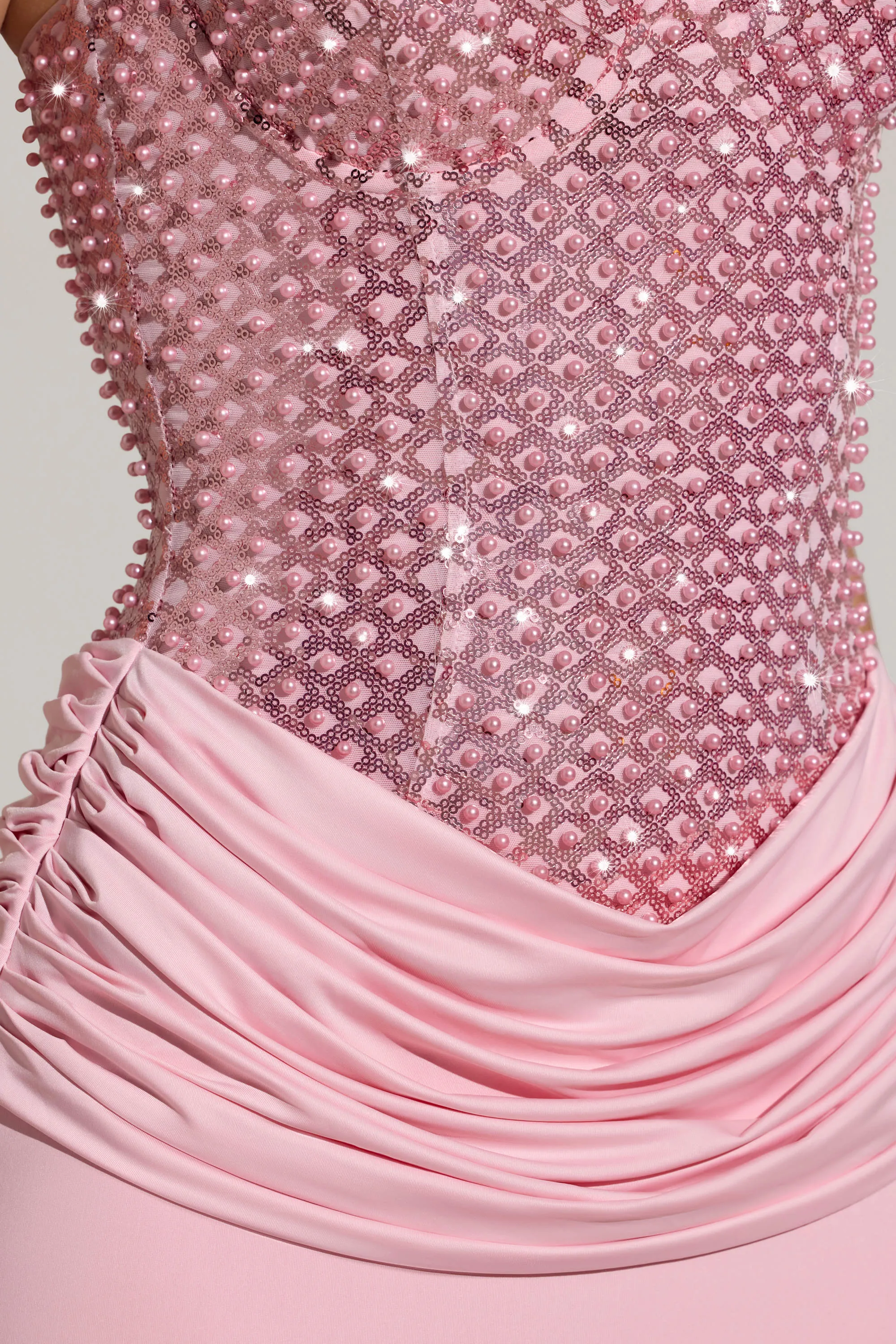 Embellished Corset Maxi Dress in Blush Pink sold by Oh Polly product image thumbnail 4