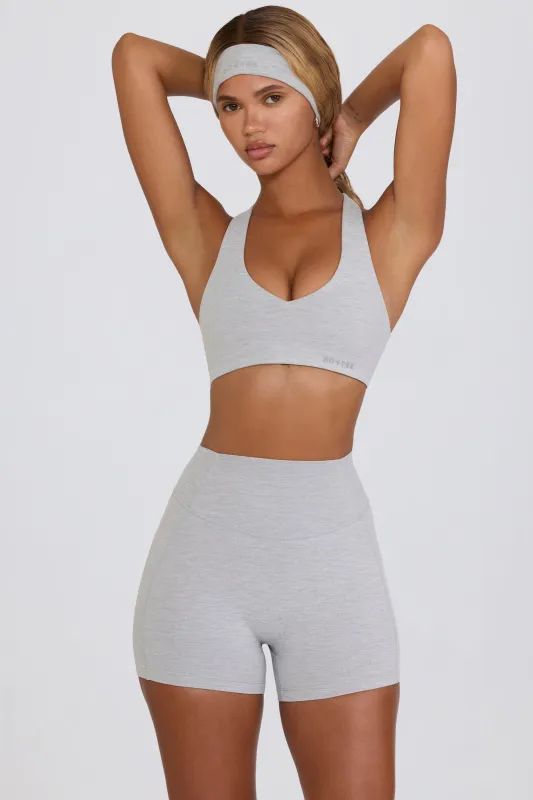 Soft Active Mini Shorts in Grey made by Bo + Tee