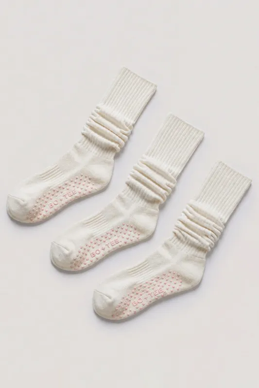 Pilates 3-Pack Socks Bundle in Marshmallow made by Bo + Tee
