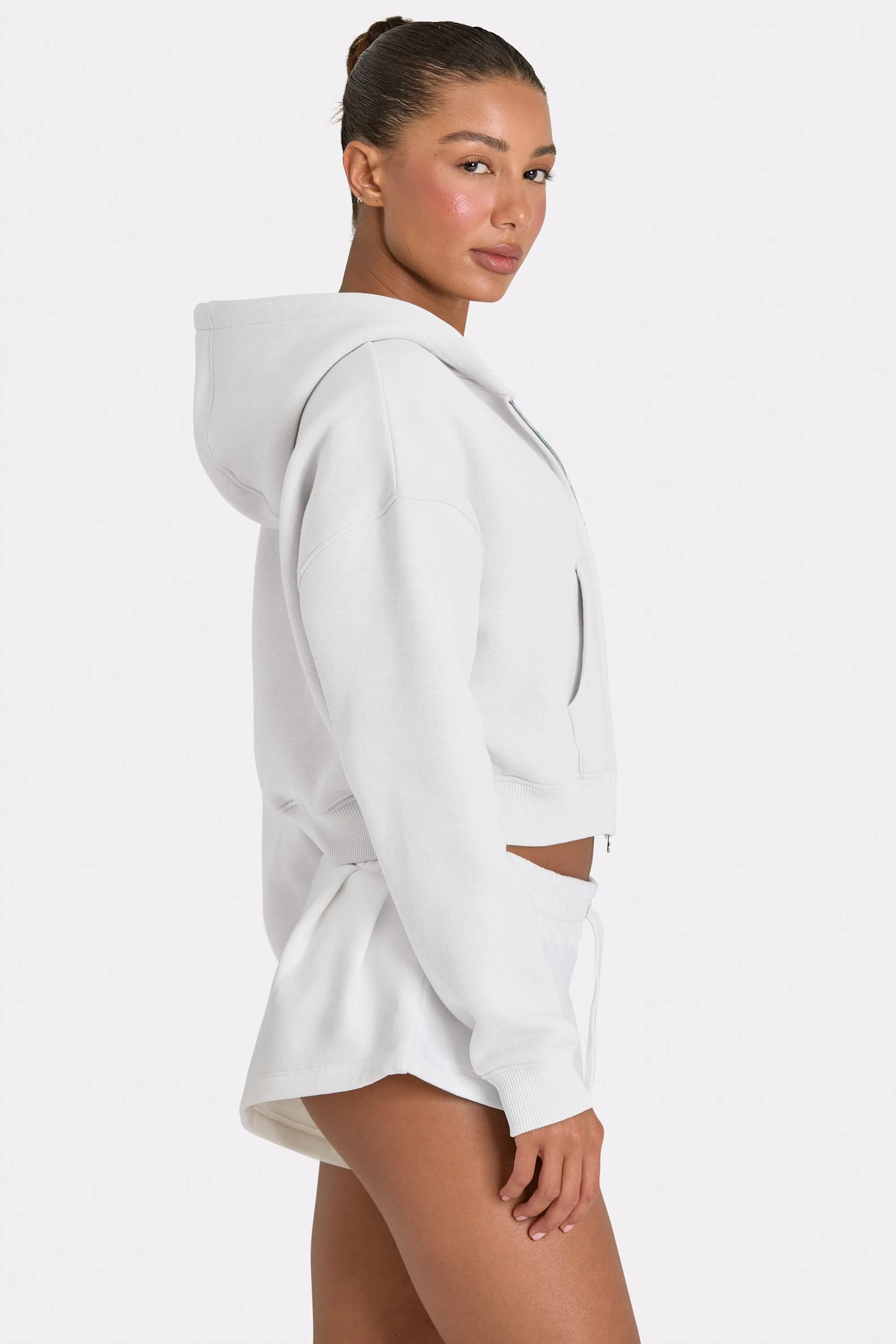 Oversized Zip-Up Hoodie in Marshmallow sold by Oh Polly product image thumbnail 3
