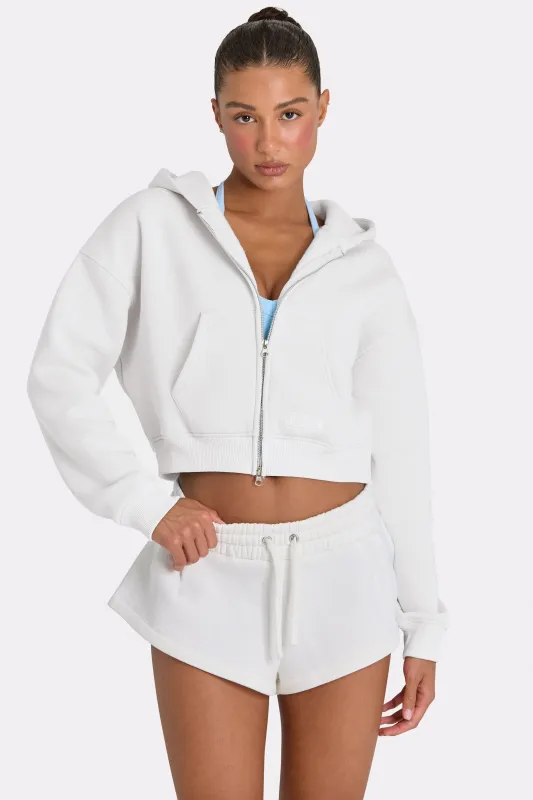 Oversized Zip-Up Hoodie in Marshmallow made by Bo + Tee
