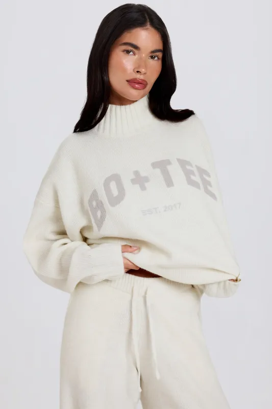Soft Knit Oversized Jumper in Marshmallow made by Bo + Tee