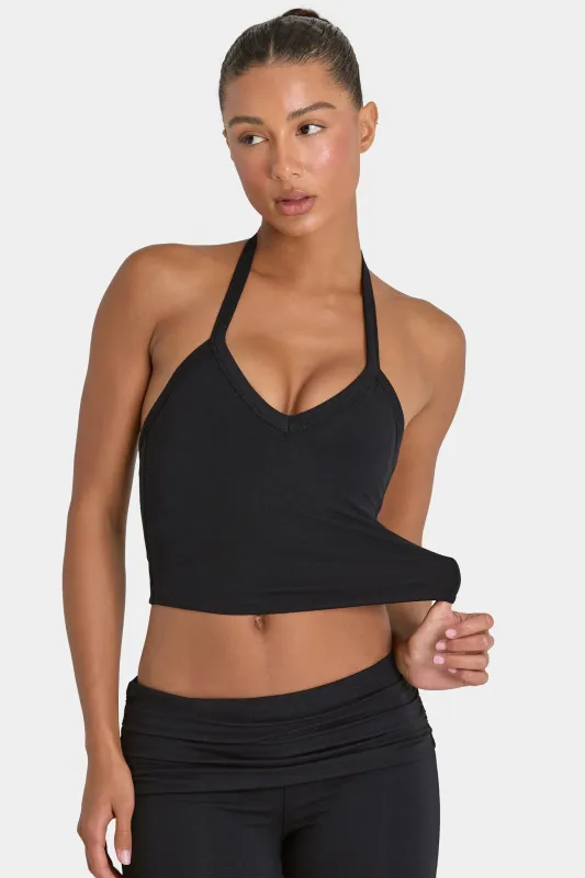ButterCloud™ Crop Tank Top in Black made by Bo + Tee