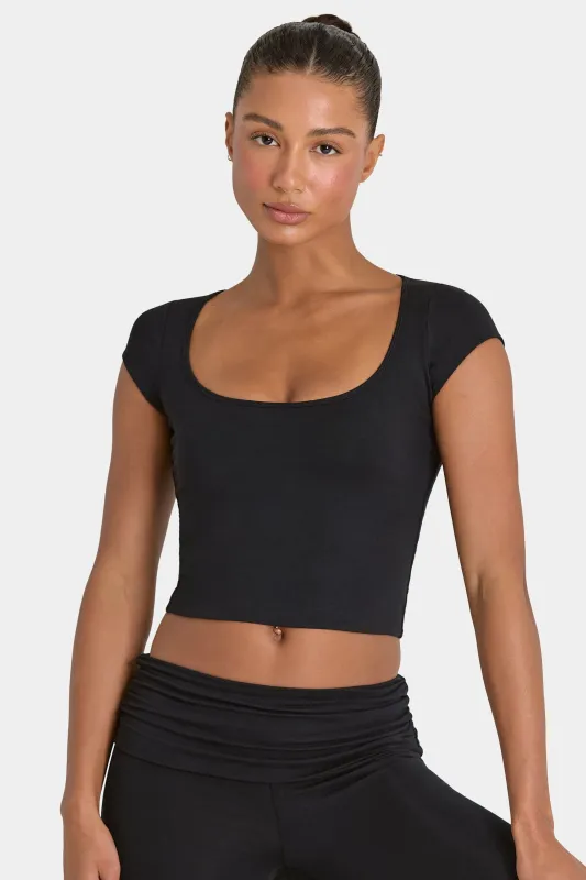 ButterCloud™ Crop Top in Black made by Bo + Tee
