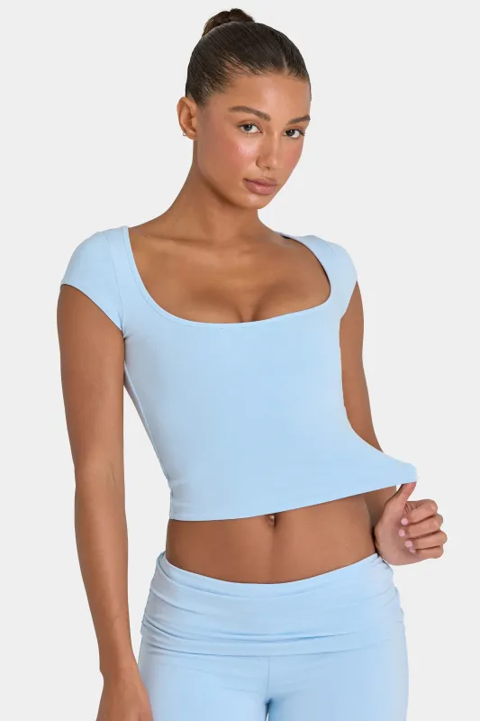 ButterCloud™ Crop Top in Sky made by Bo + Tee