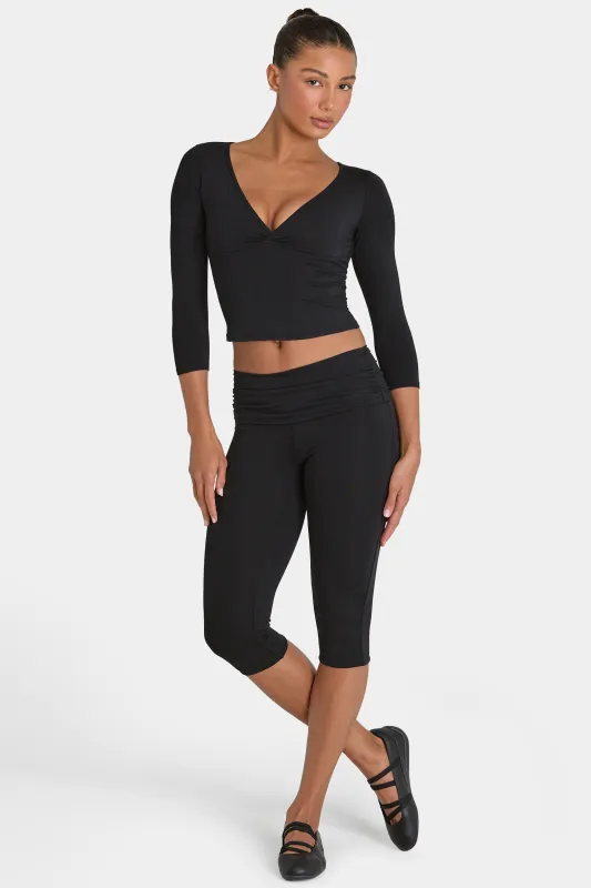 ButterCloud™ Capri Leggings in Black made by Bo + Tee
