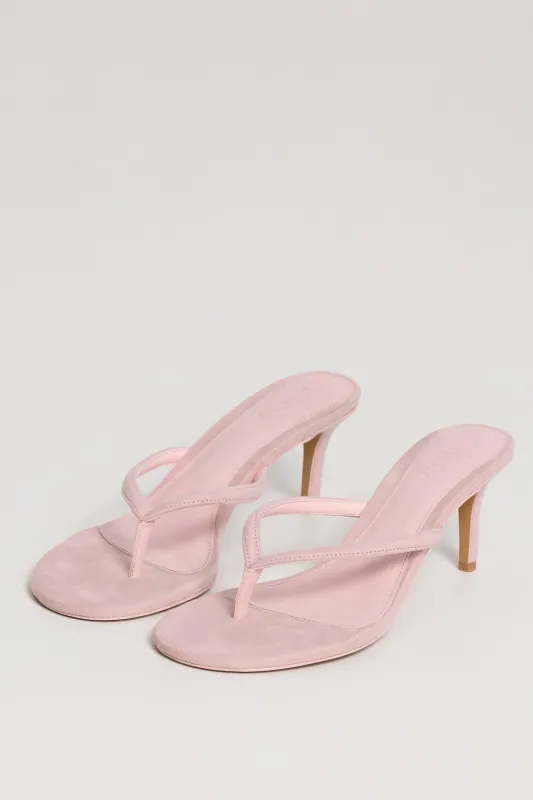 Heeled Thong Sandals in Pink made by Oh Polly