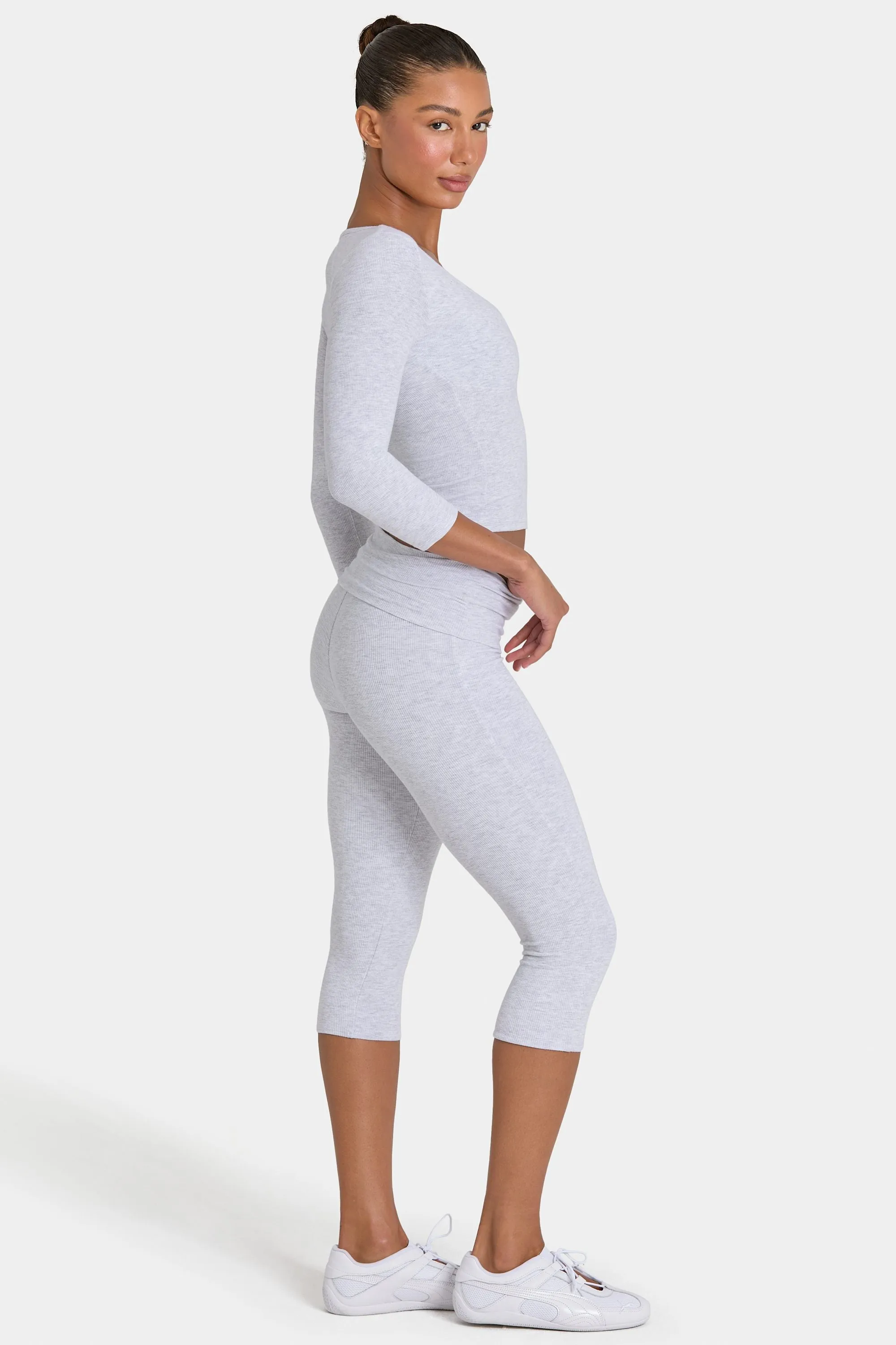 ButterCloud™ Capri Leggings in Grey Marl sold by Oh Polly product image thumbnail 3