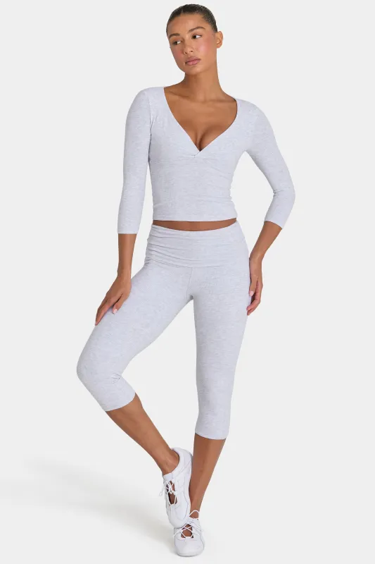 ButterCloud™ Capri Leggings in Grey Marl made by Bo + Tee