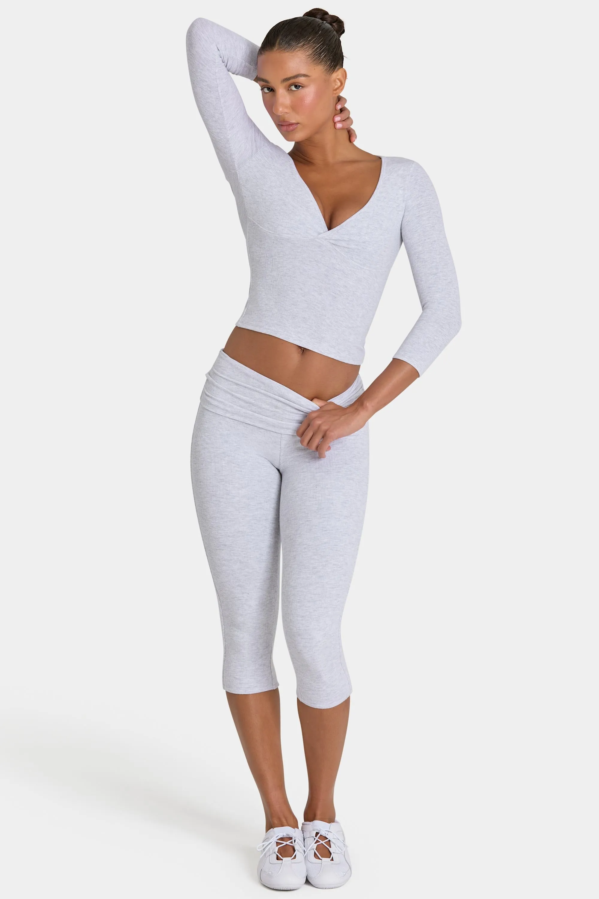 ButterCloud™ Capri Leggings in Grey Marl sold by Oh Polly product image thumbnail 5