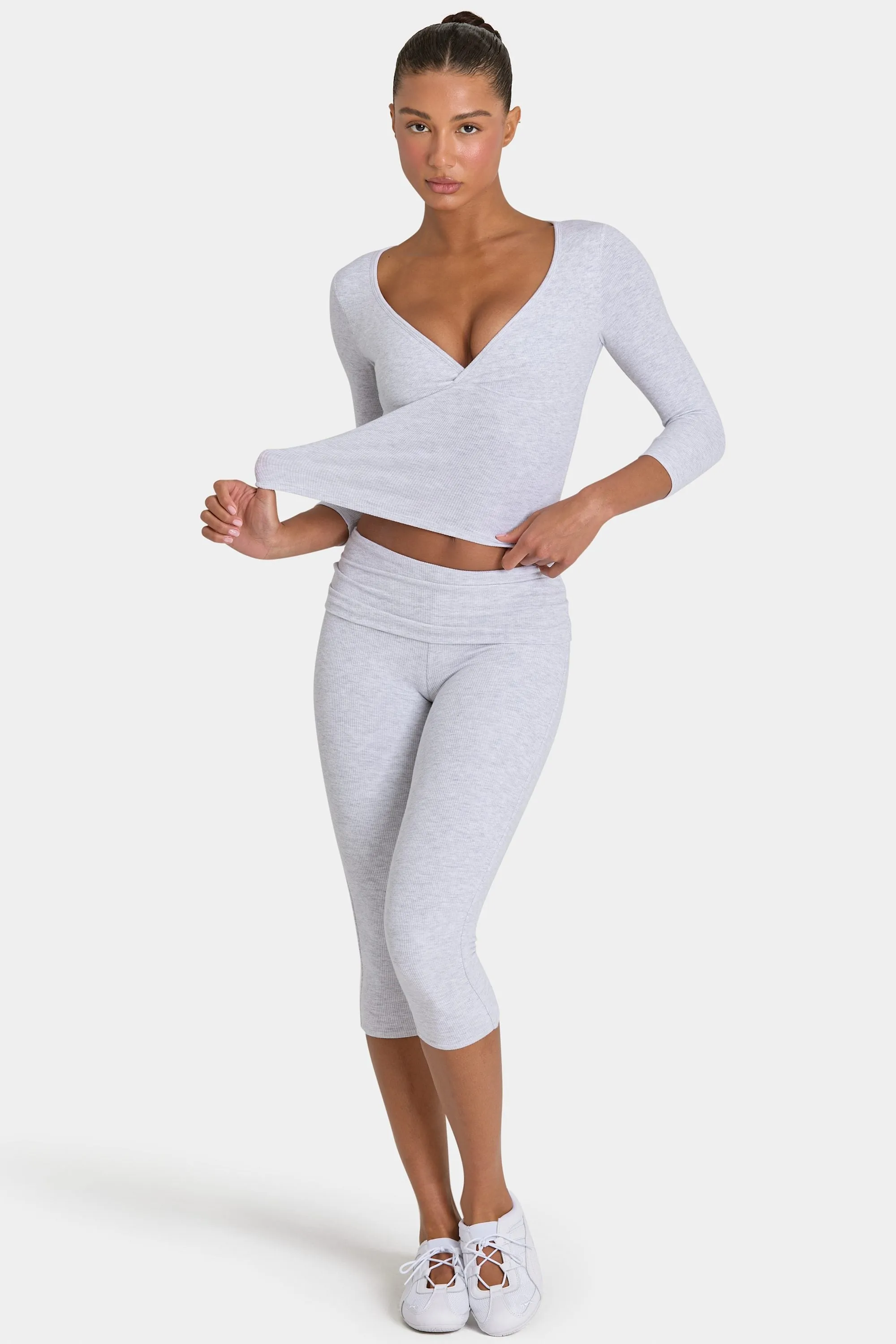 ButterCloud™ Capri Leggings in Grey Marl sold by Oh Polly product image thumbnail 4