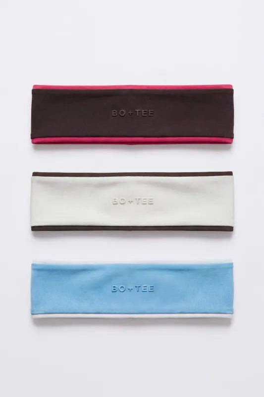 Soft Active Headband 3-Pack in Multi made by Bo + Tee