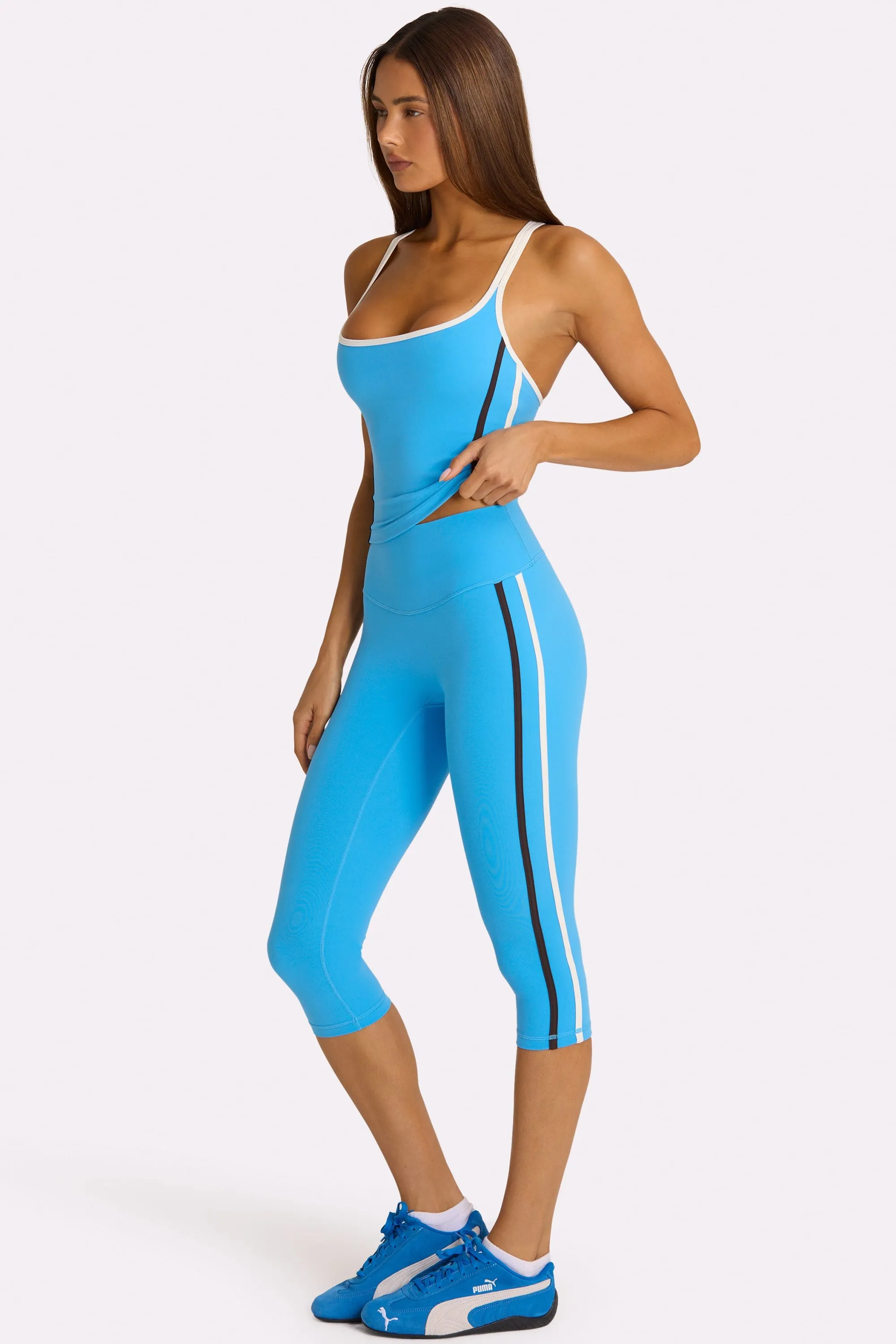 Soft Active Capri Leggings in Electric Blue sold by Oh Polly product image thumbnail 4