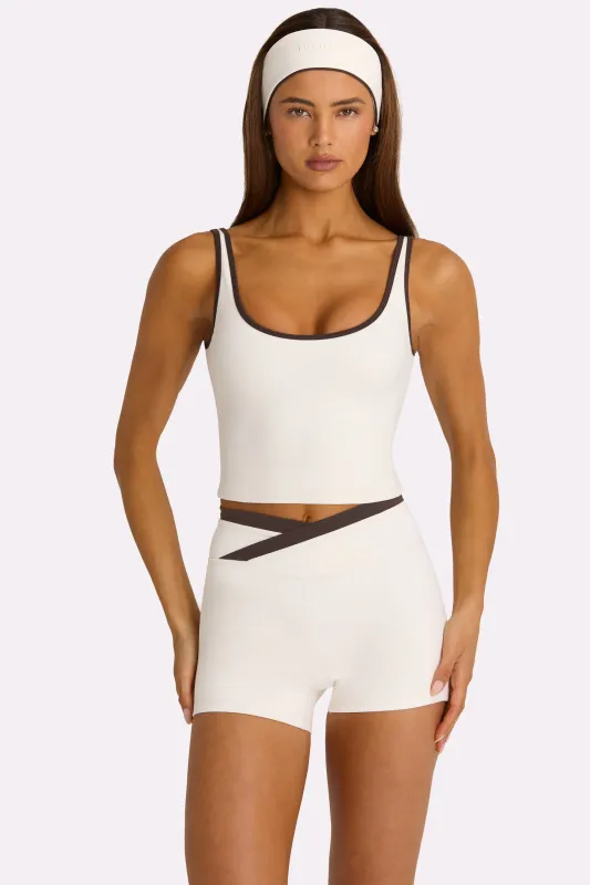 Soft Active Tank Top in Coconut made by Bo + Tee