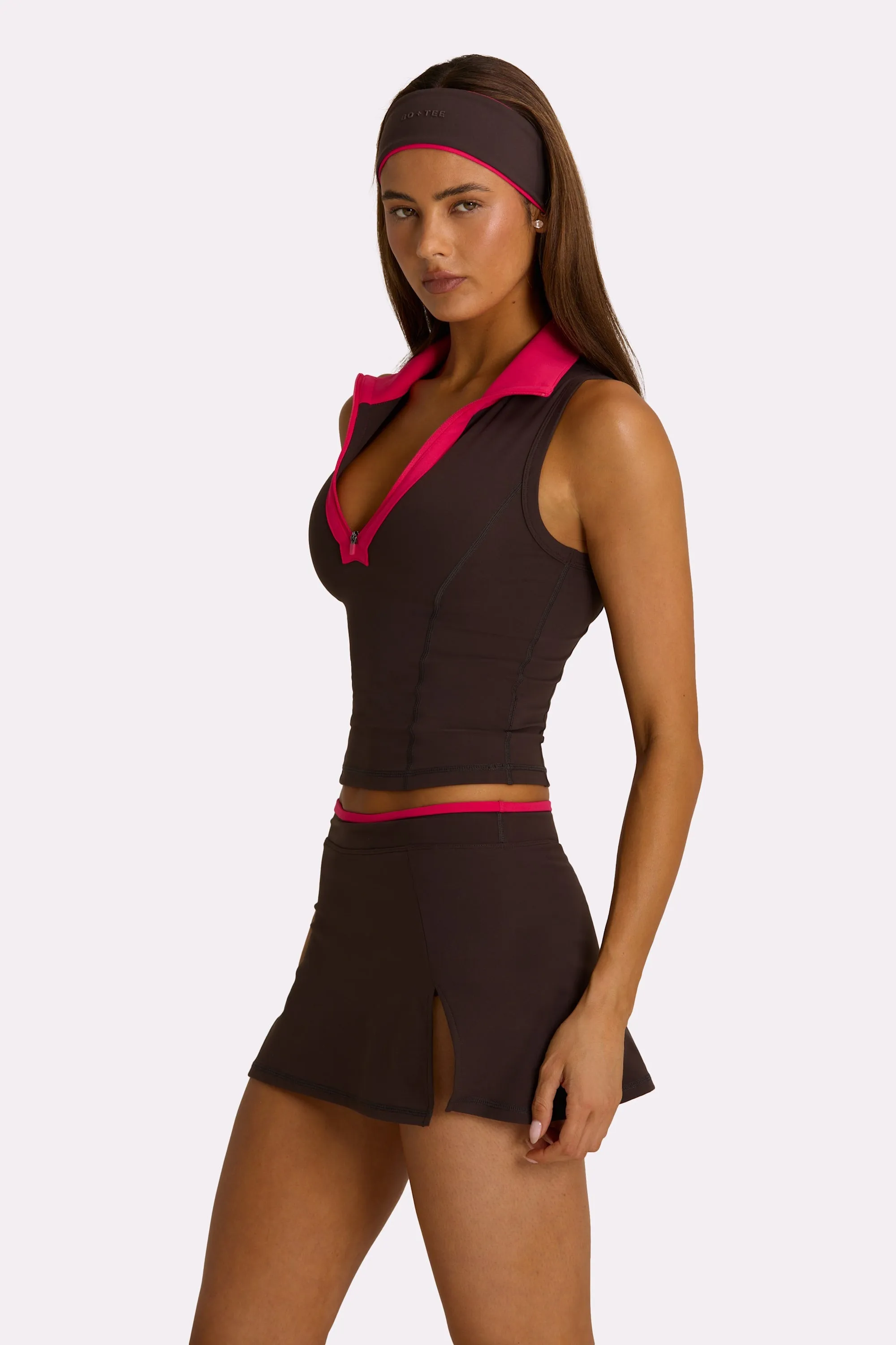 Soft Active Collared Tank Top in Truffle sold by Oh Polly product image thumbnail 3
