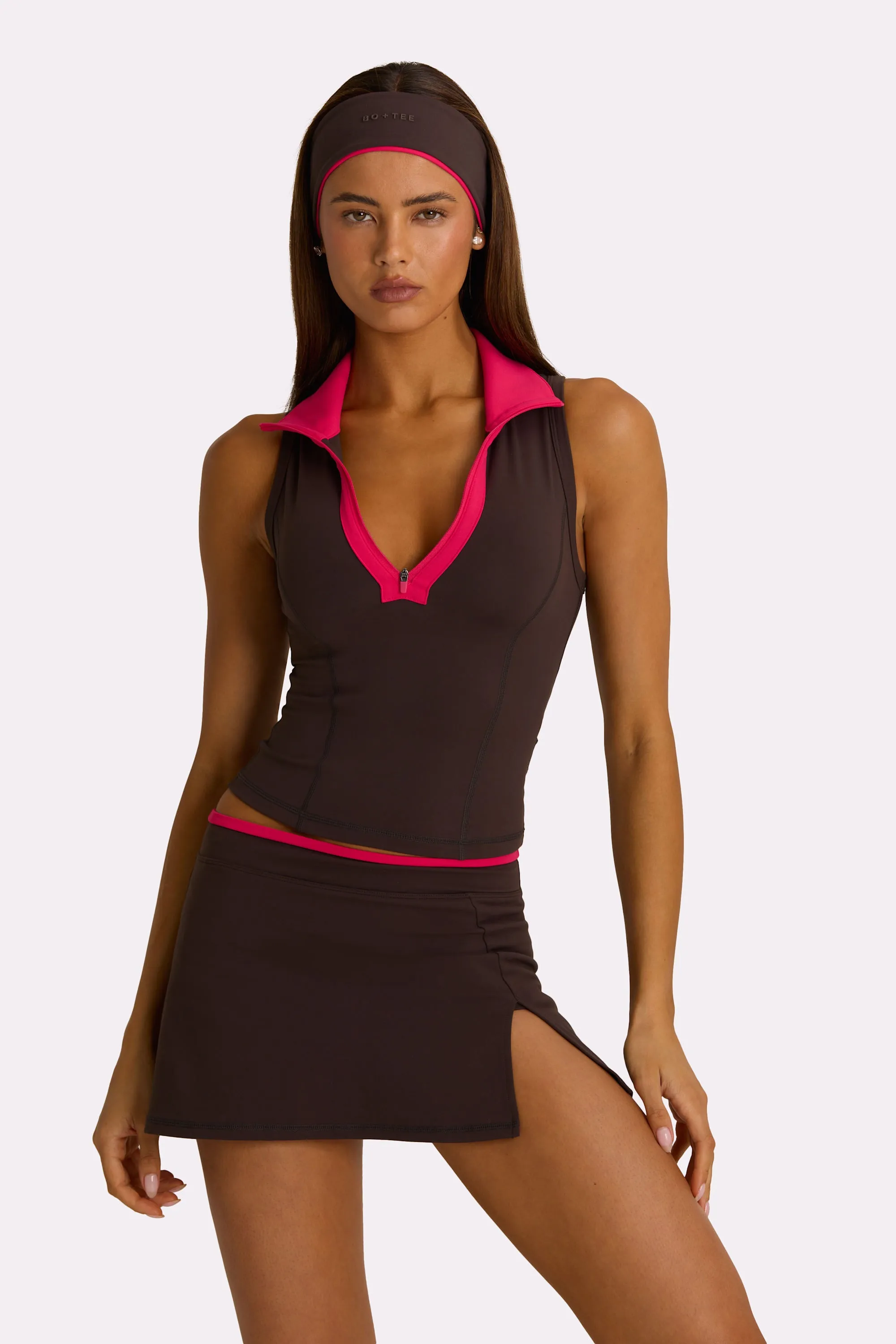 Soft Active Collared Tank Top in Truffle sold by Oh Polly product image thumbnail 5