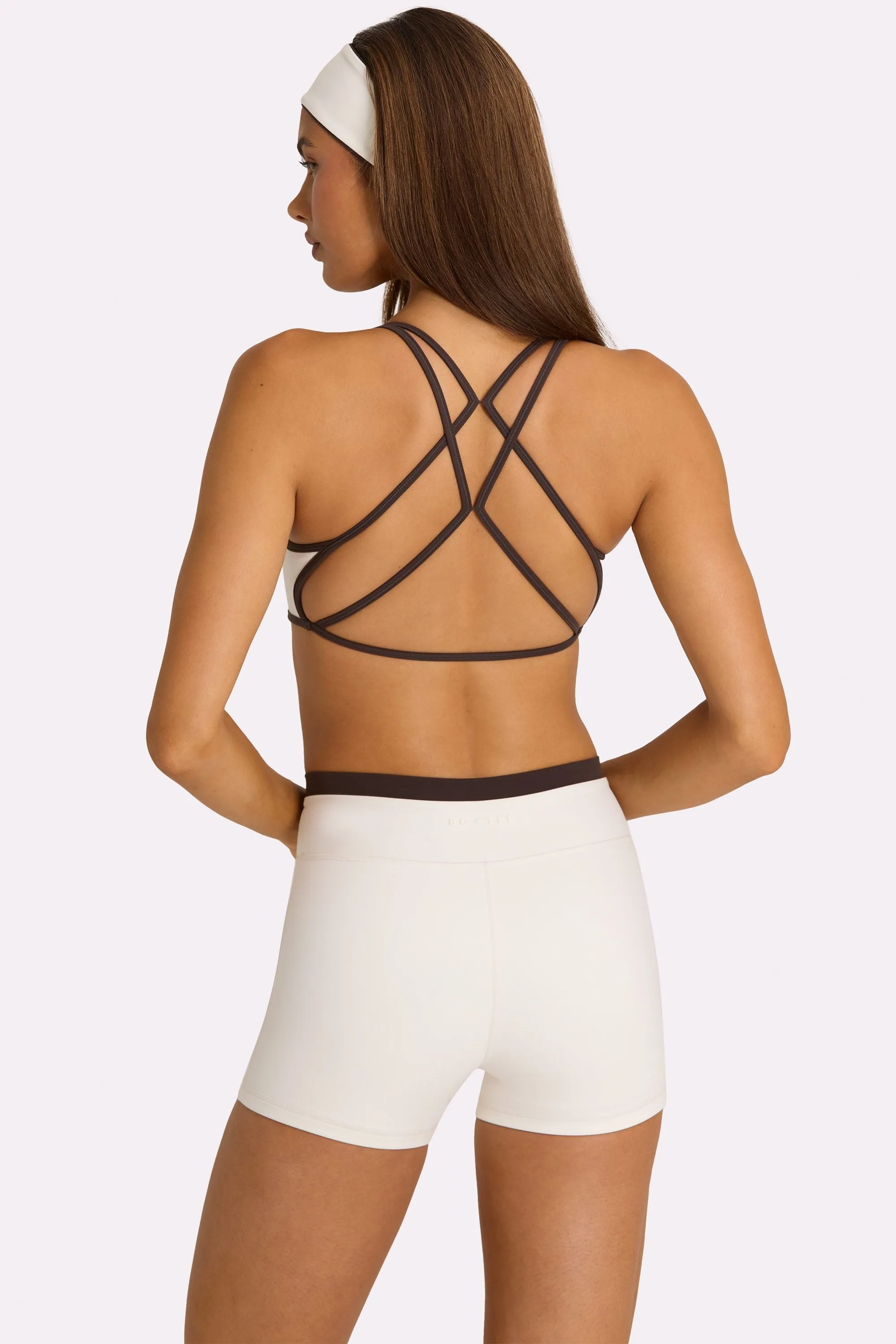 Soft Active Wrap Waist Shorts in Coconut sold by Oh Polly product image thumbnail 4