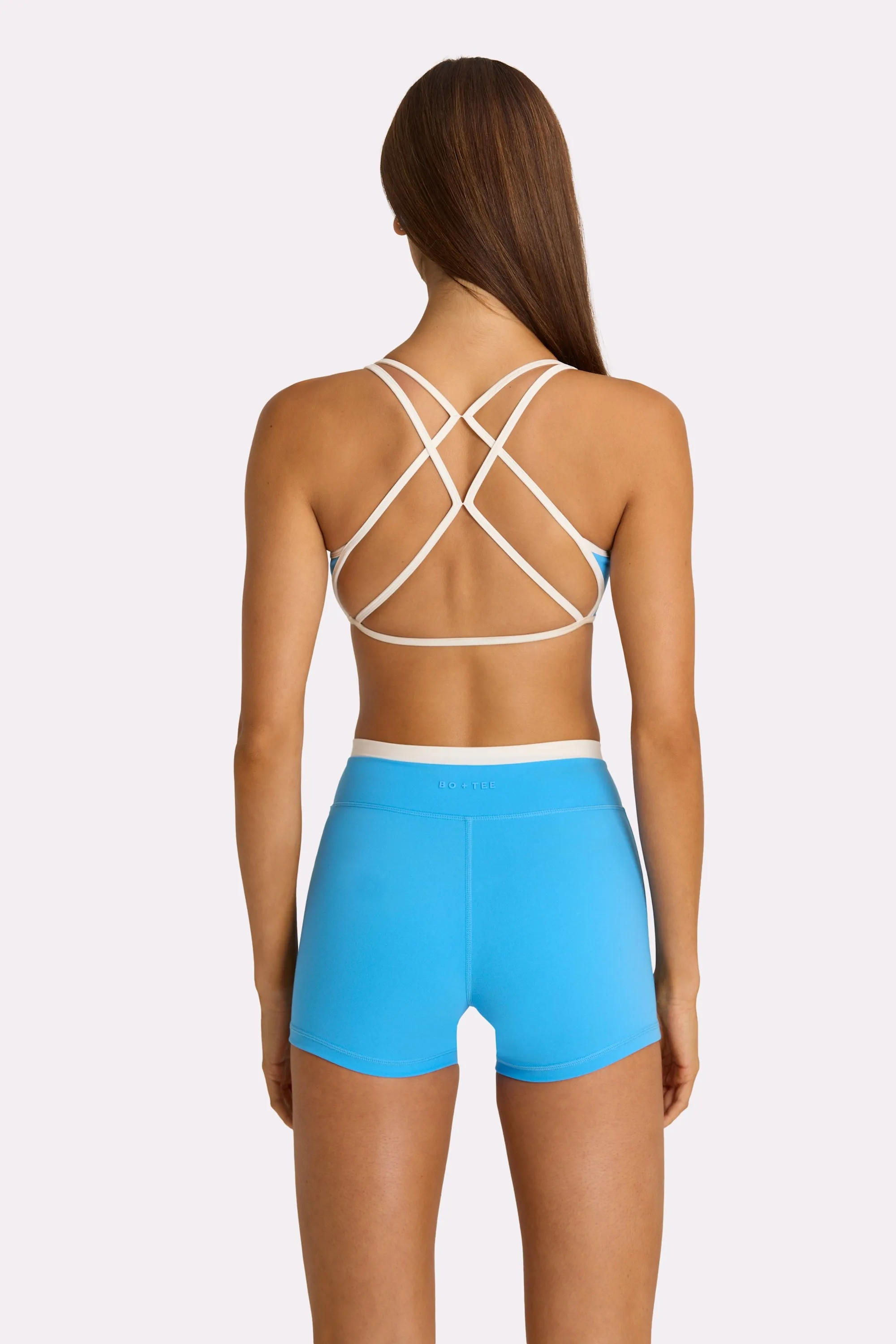 Soft Active Wrap Waist Shorts in Electric Blue sold by Oh Polly product image thumbnail 2