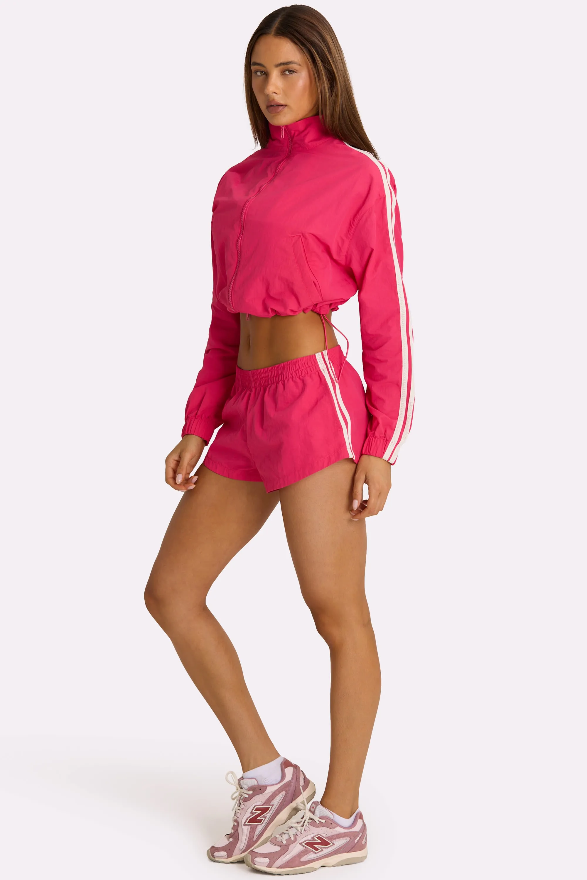 Woven Zip-Up Track Jacket in Hot Pink sold by Oh Polly product image thumbnail 4
