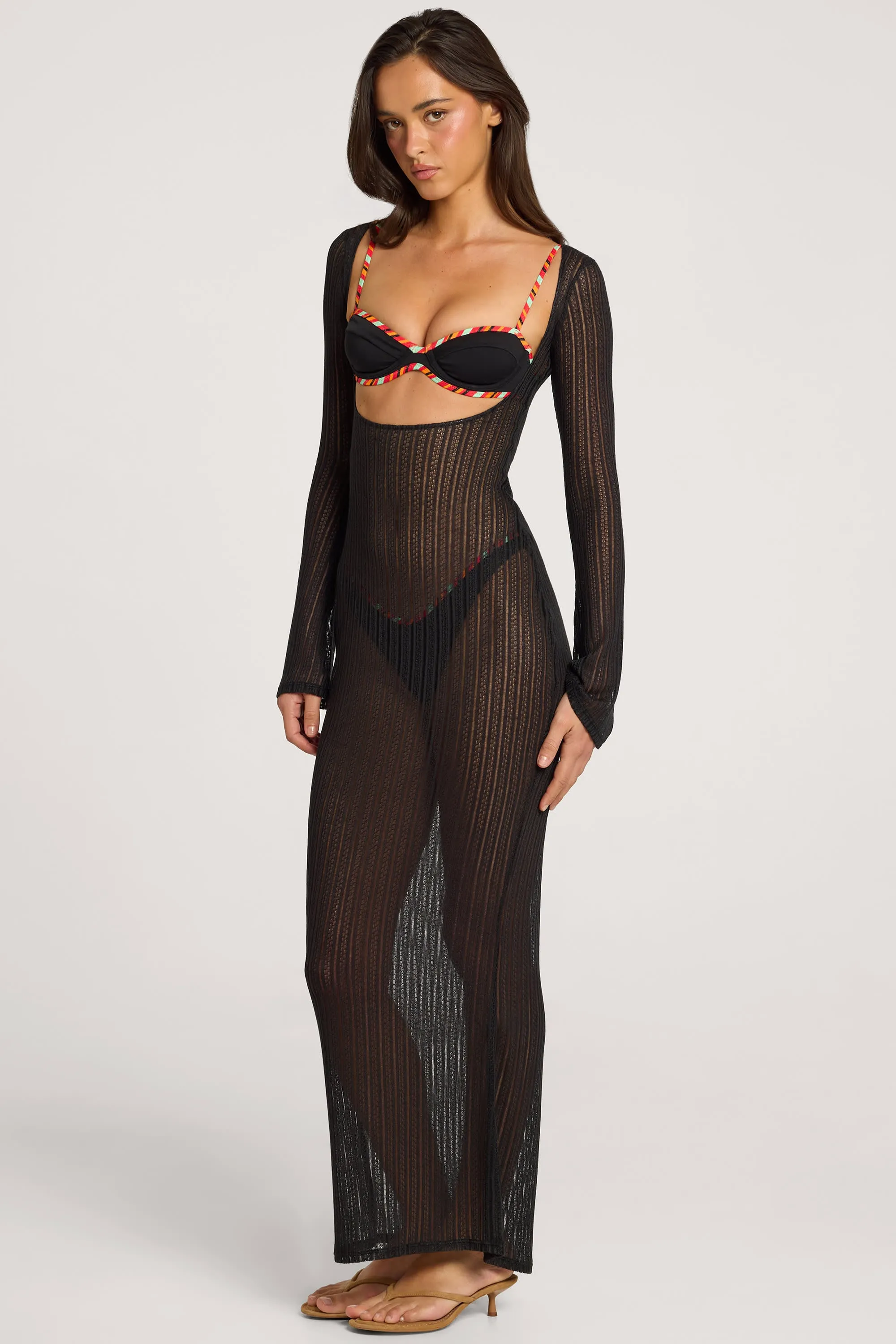 Open-Front Maxi Dress in Black sold by Oh Polly product image thumbnail 5