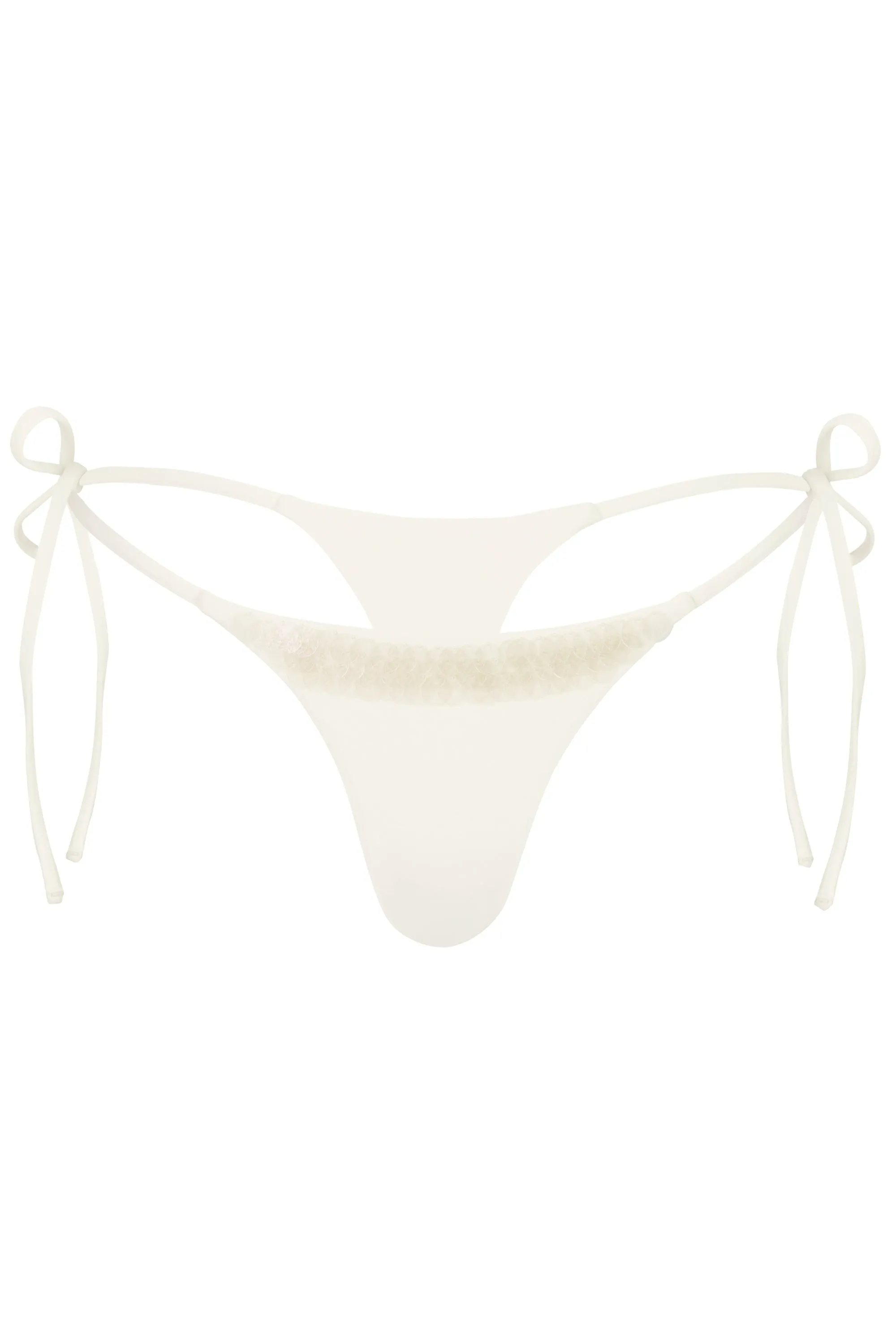 Side-Tie Thong Bikini Bottoms in Pearl sold by Oh Polly product image thumbnail 3