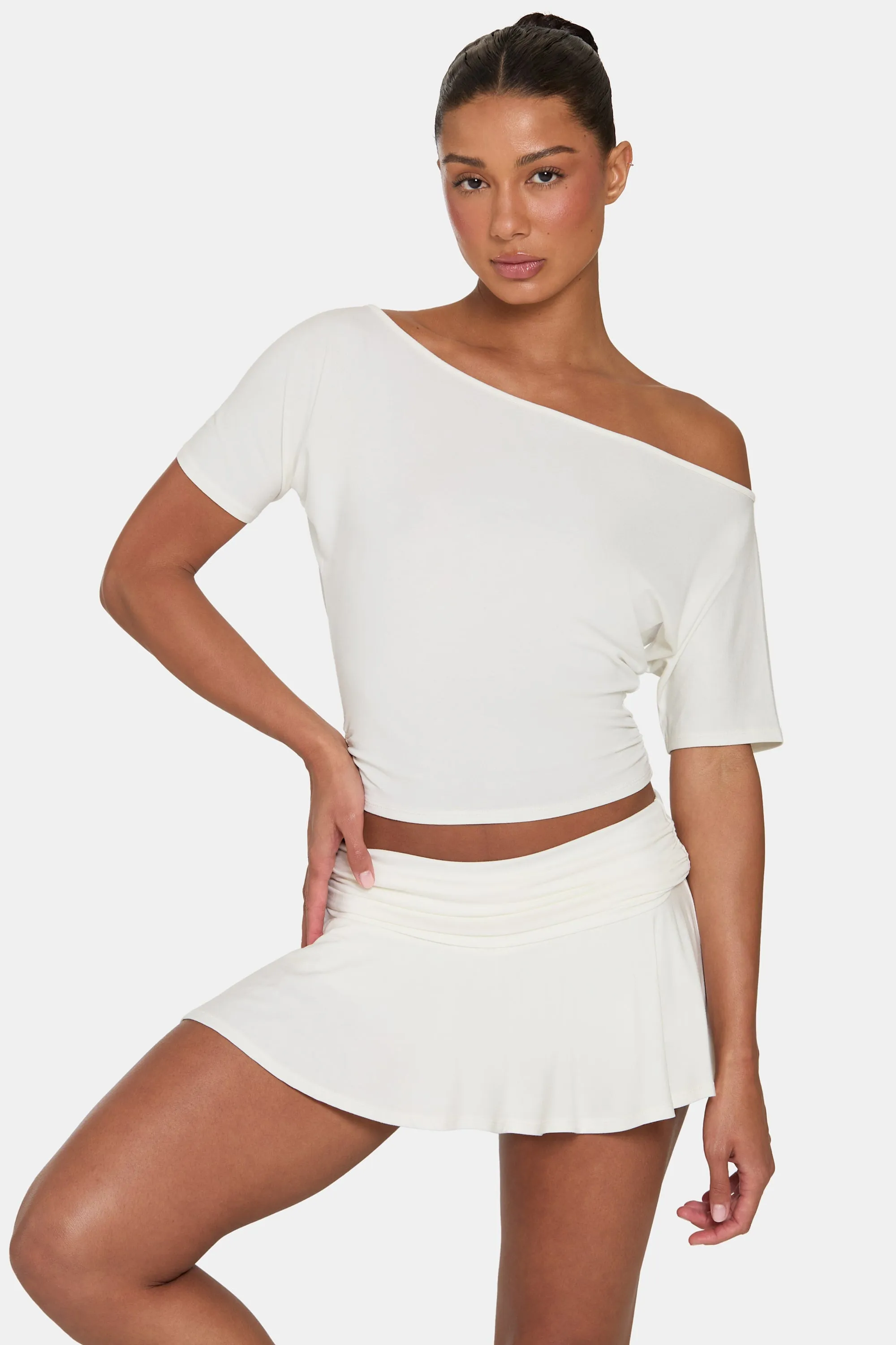 ButterCloud™ Slouchy Off-Shoulder Top in Coconut sold by Oh Polly product image thumbnail 5