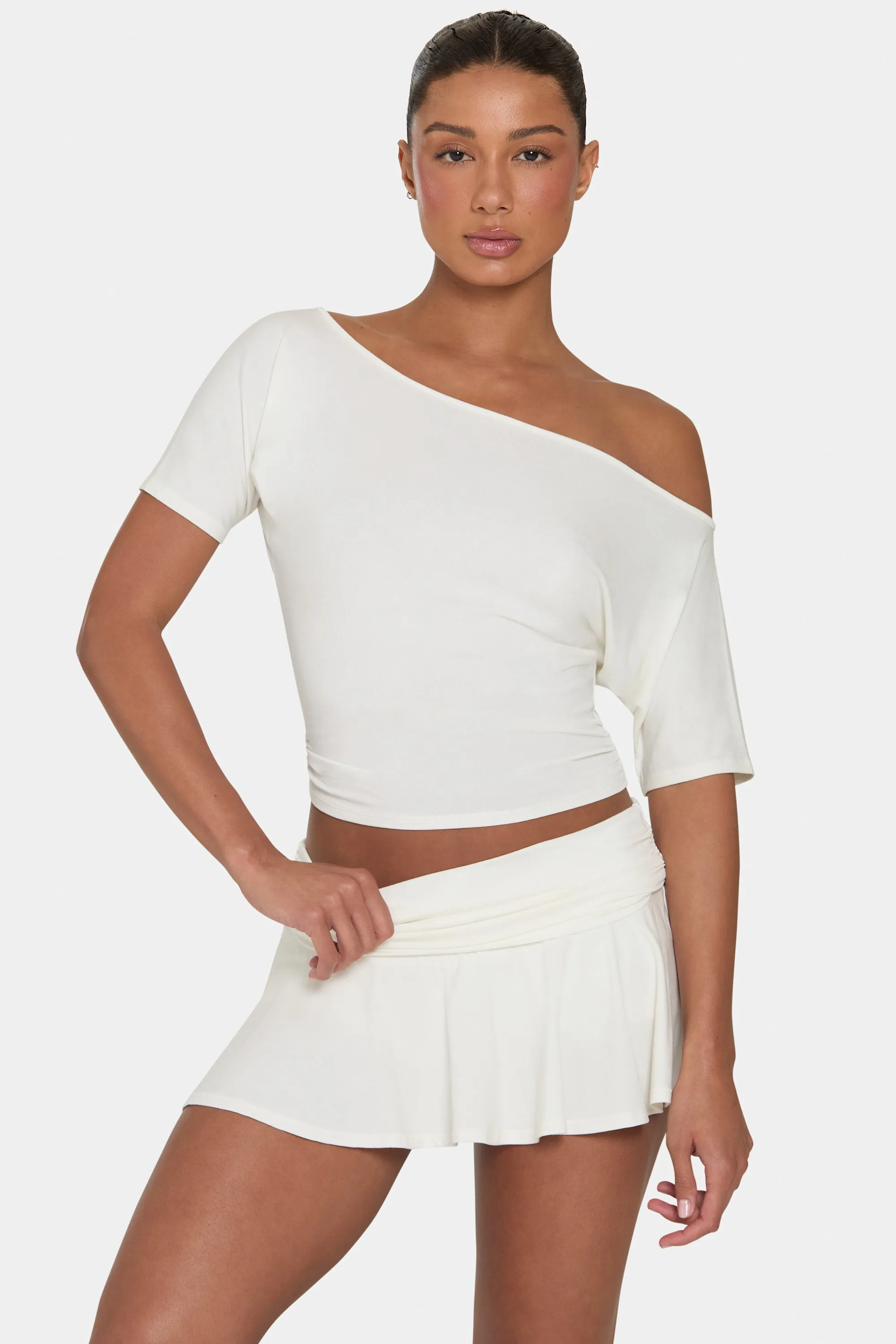 ButterCloud™ Slouchy Off-Shoulder Top in Coconut sold by Oh Polly product image thumbnail 4