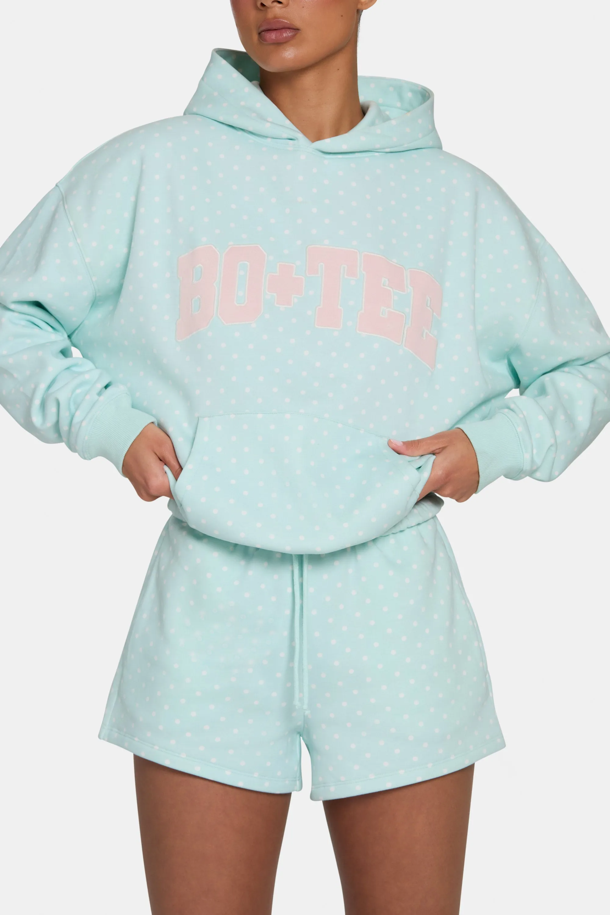 Sweat Shorts in Peppermint Polka Dot sold by Oh Polly product image thumbnail 4