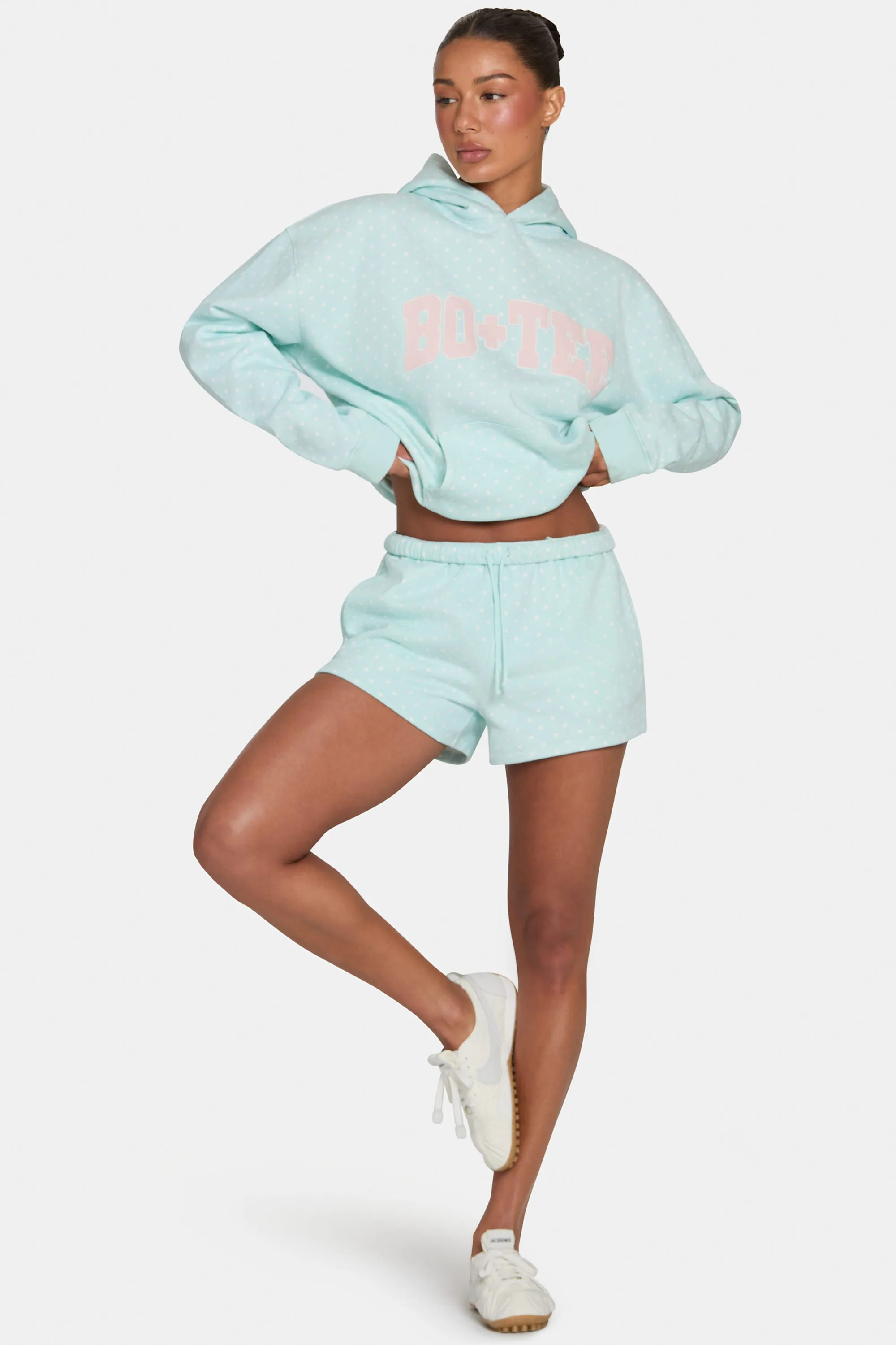 Sweat Shorts in Peppermint Polka Dot sold by Oh Polly product image thumbnail 5