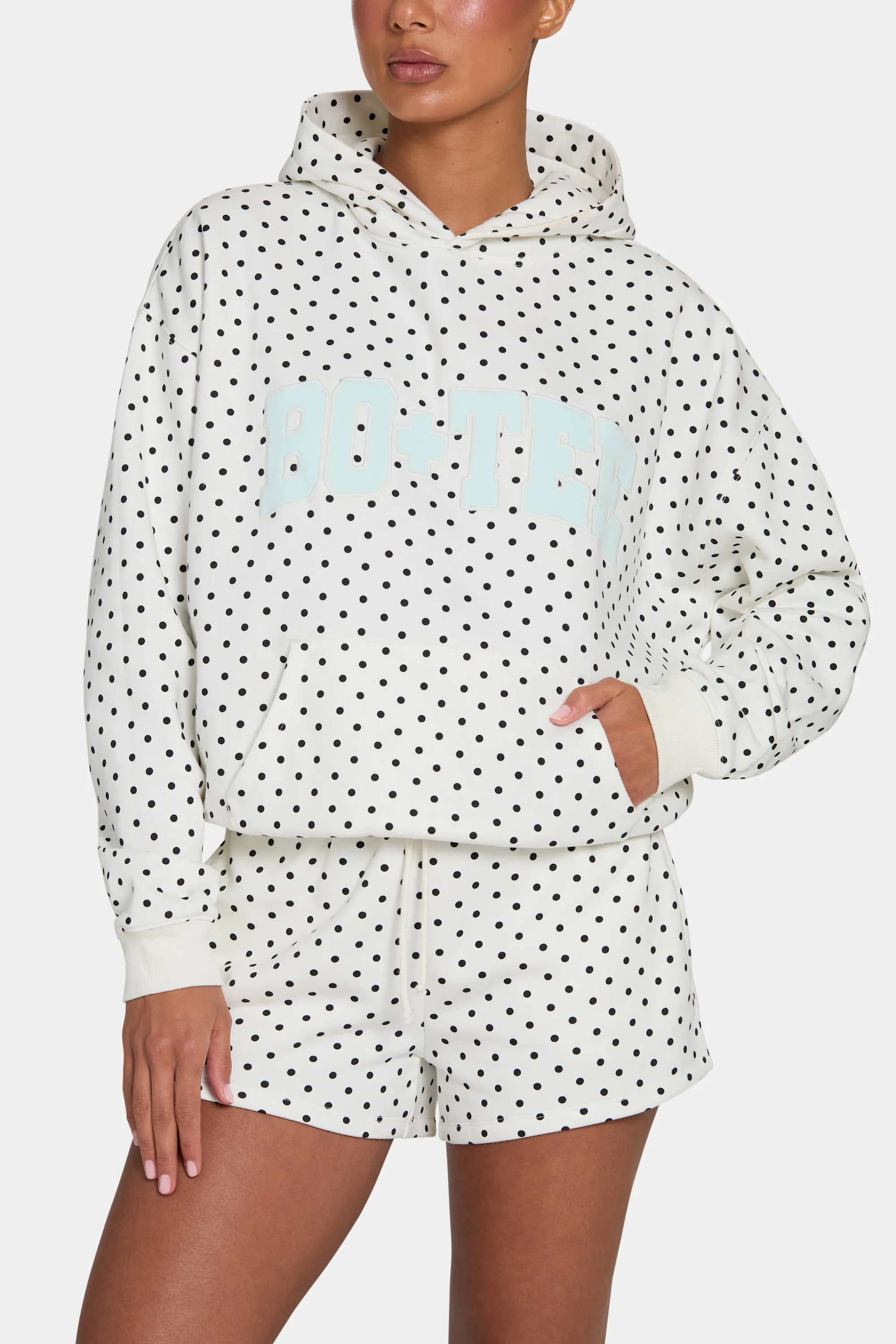 Sweat Shorts in Coconut Polka Dot sold by Oh Polly product image thumbnail 4
