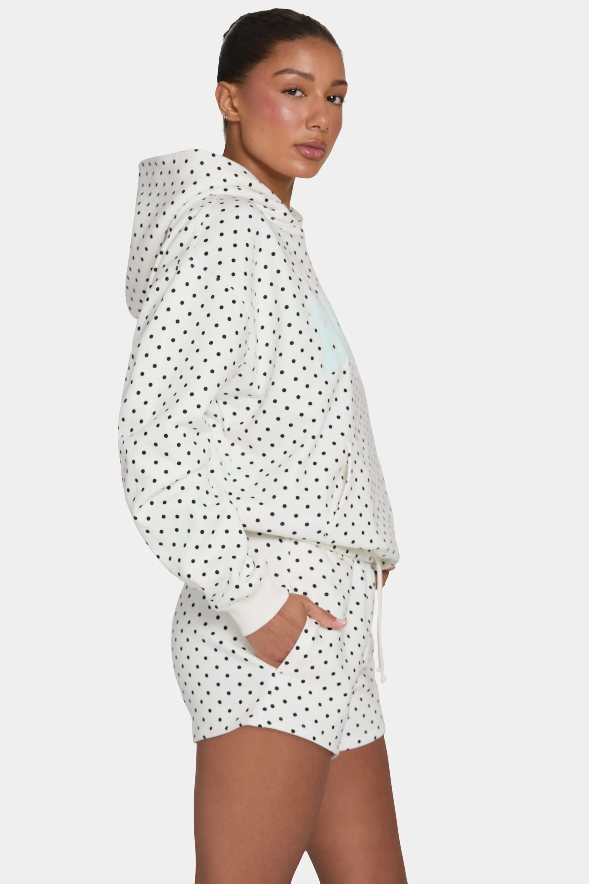 Sweat Shorts in Coconut Polka Dot sold by Oh Polly product image thumbnail 3