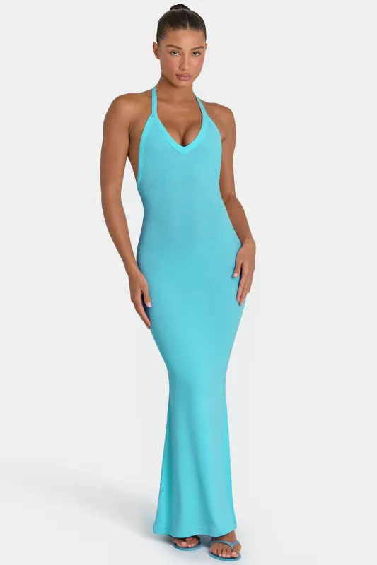 ButterCloud™ Maxi Dress in Aqua made by Bo + Tee