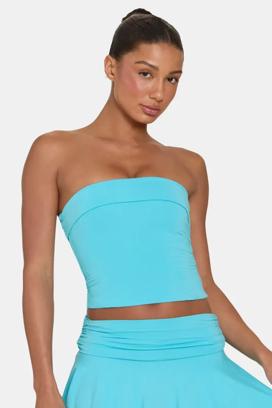 ButterCloud™ Tube Top in Aqua made by Bo + Tee
