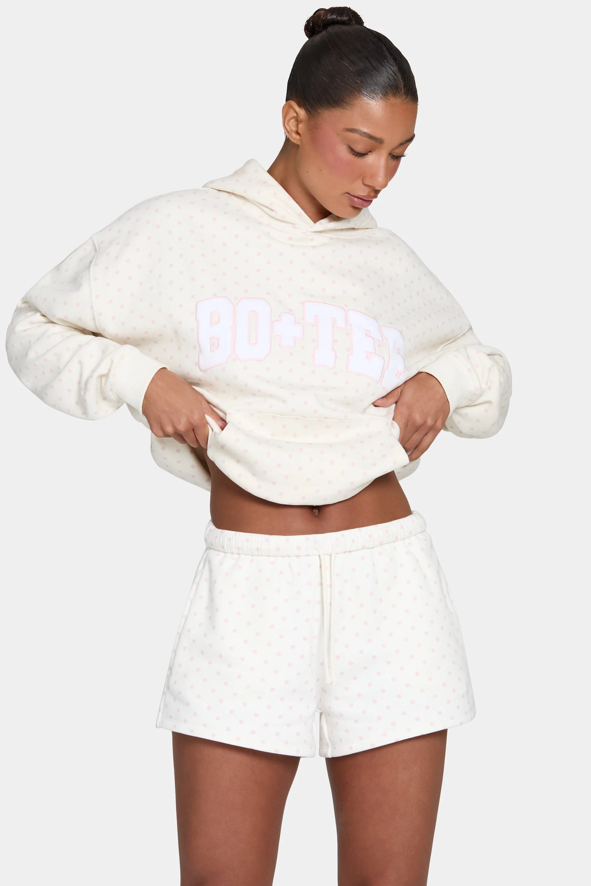 Sweat Shorts in Blush Polka Dot sold by Oh Polly product image thumbnail 4